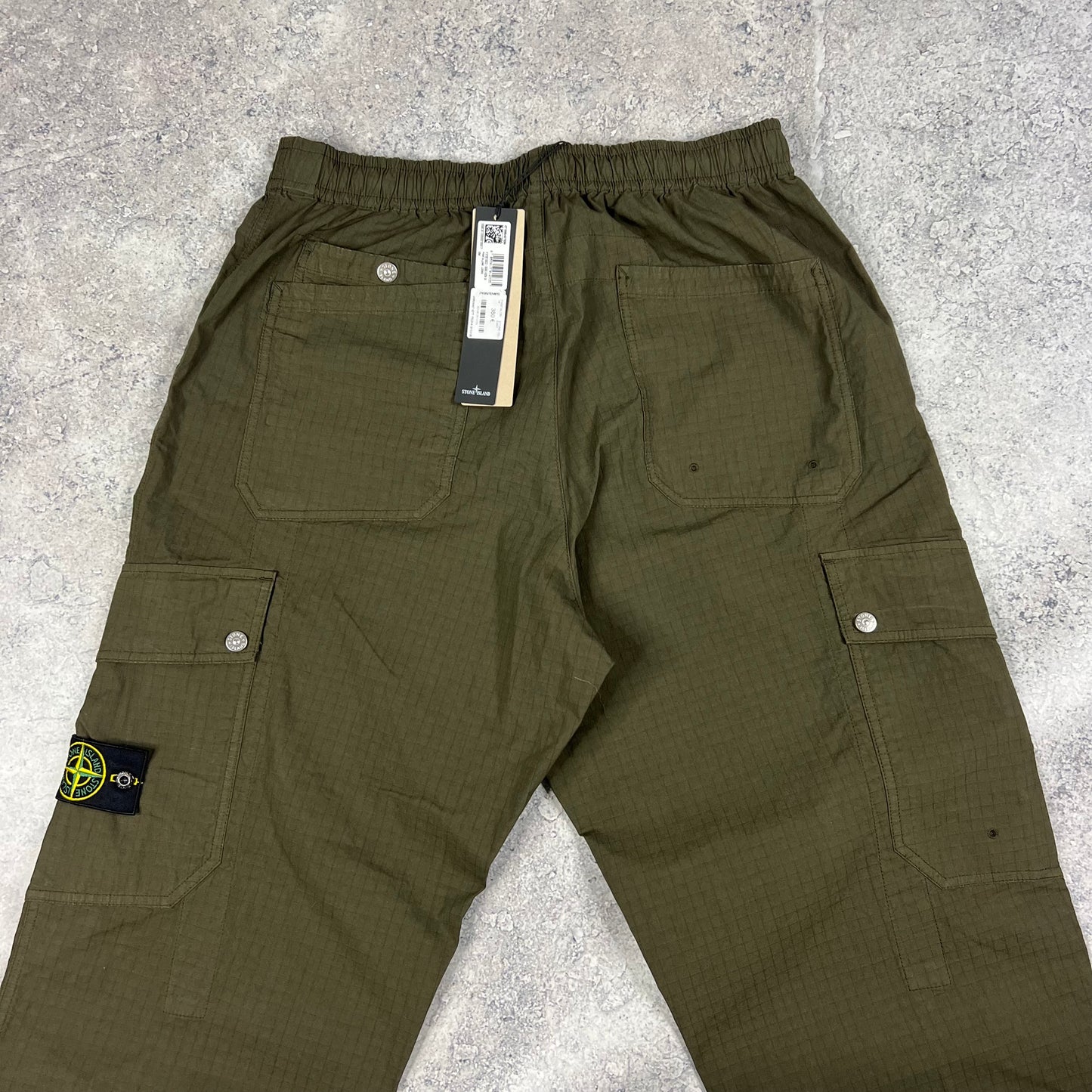 Stone Island Khaki Mil Spec Ripstop Cargo Trousers W34” BNWT