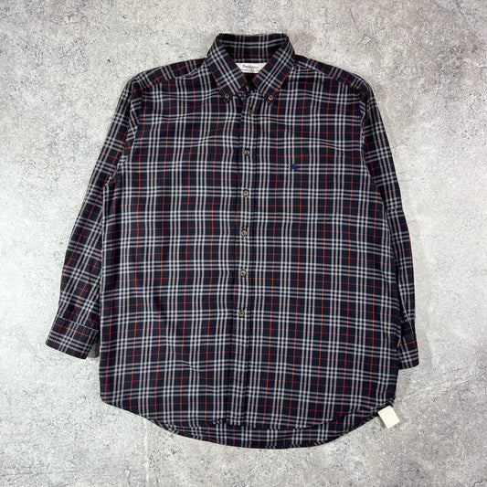 Burberry 90’s Vintage Navy Check L/S Shirt Large 25”