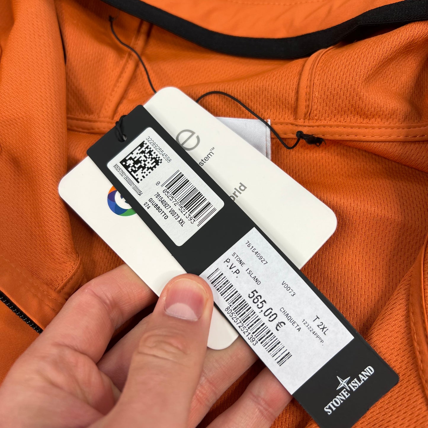 Stone Island Orange Light Softshell Jacket XXL 25” BNWT