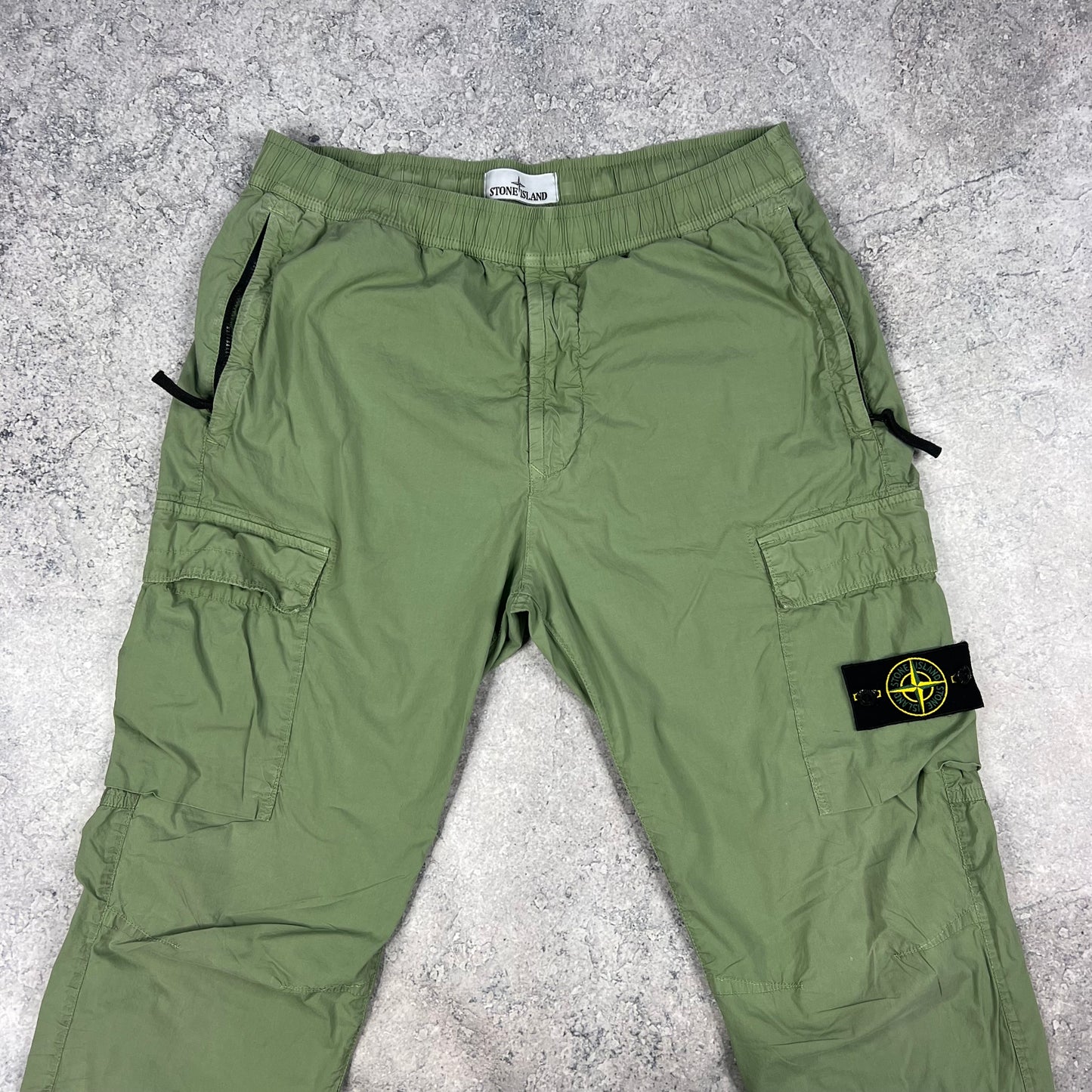 Stone Island Green Cuffed Cargo Trousers W32”