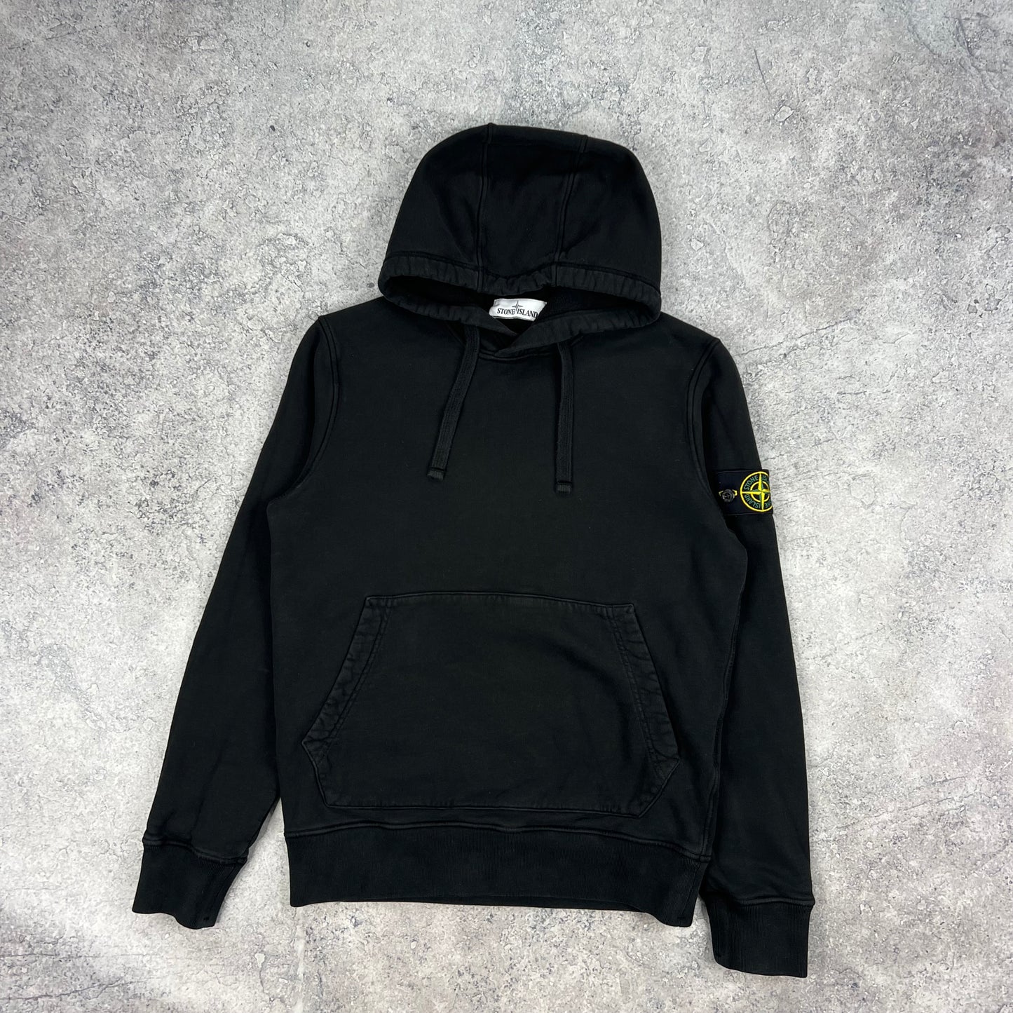 Stone Island Black Pullover Hoodie Small 20.5”