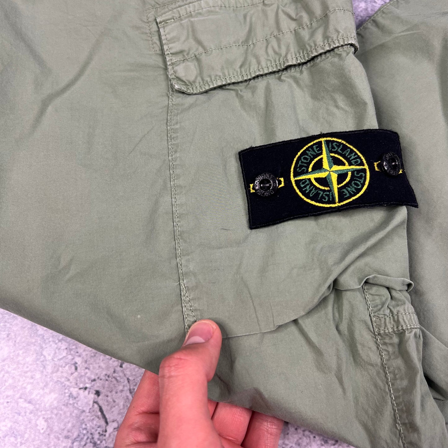 Stone Island Green Cuffed Cargo Trousers W32”
