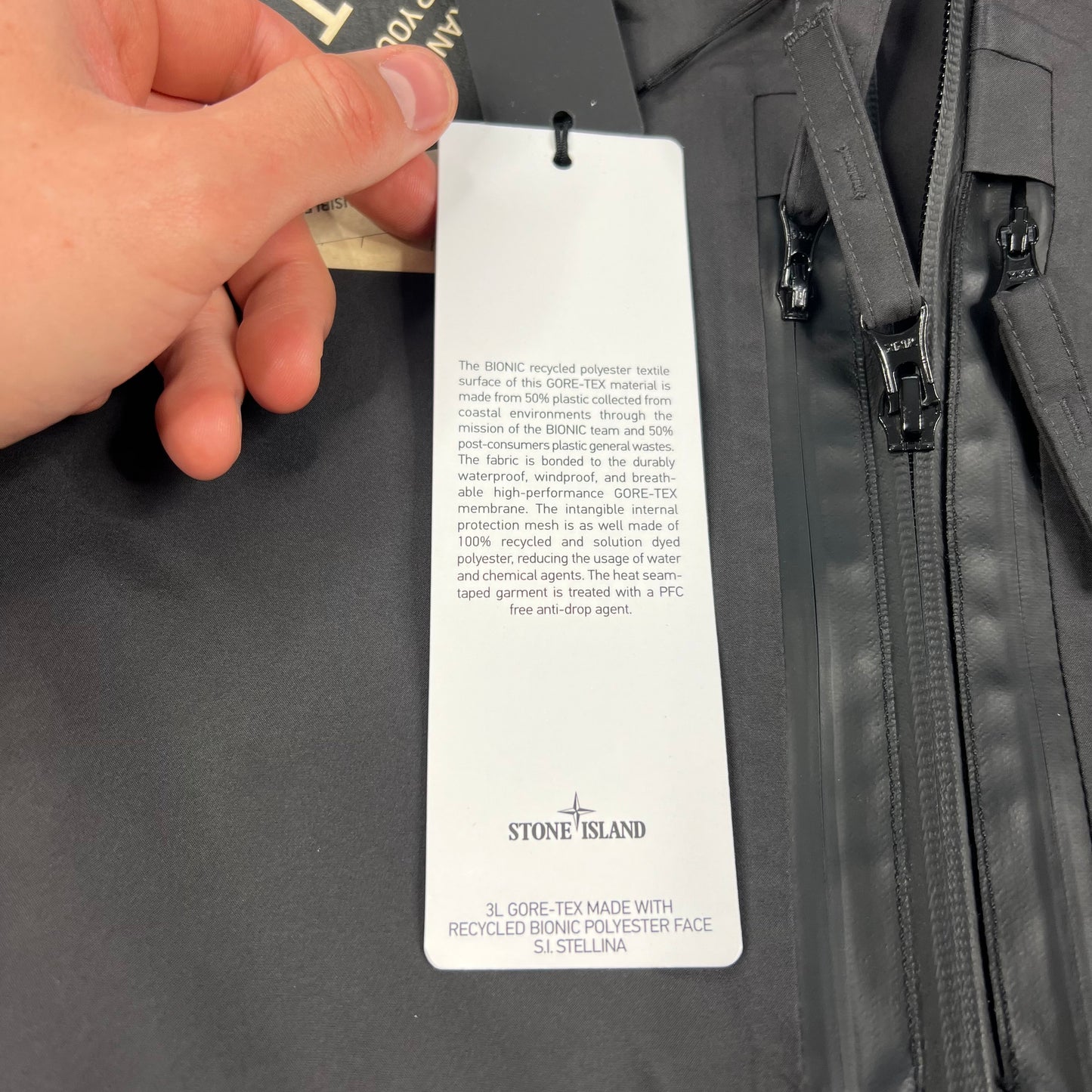 Stone Island Dark Grey Stellina Goretex Jacket Medium 22.75” BNWT