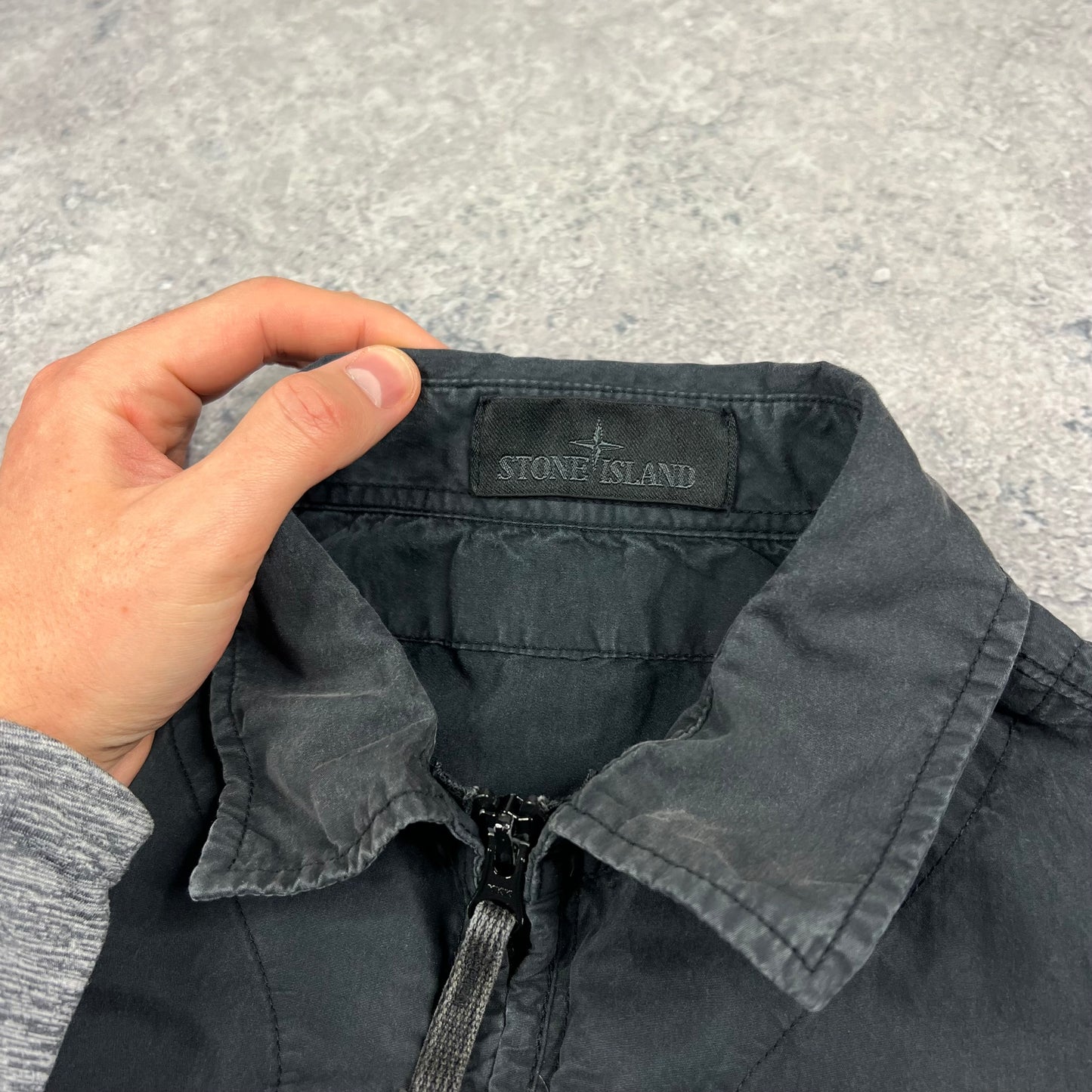 Stone Island Ghost Black 50 Fili Overshirt Medium 21.75”