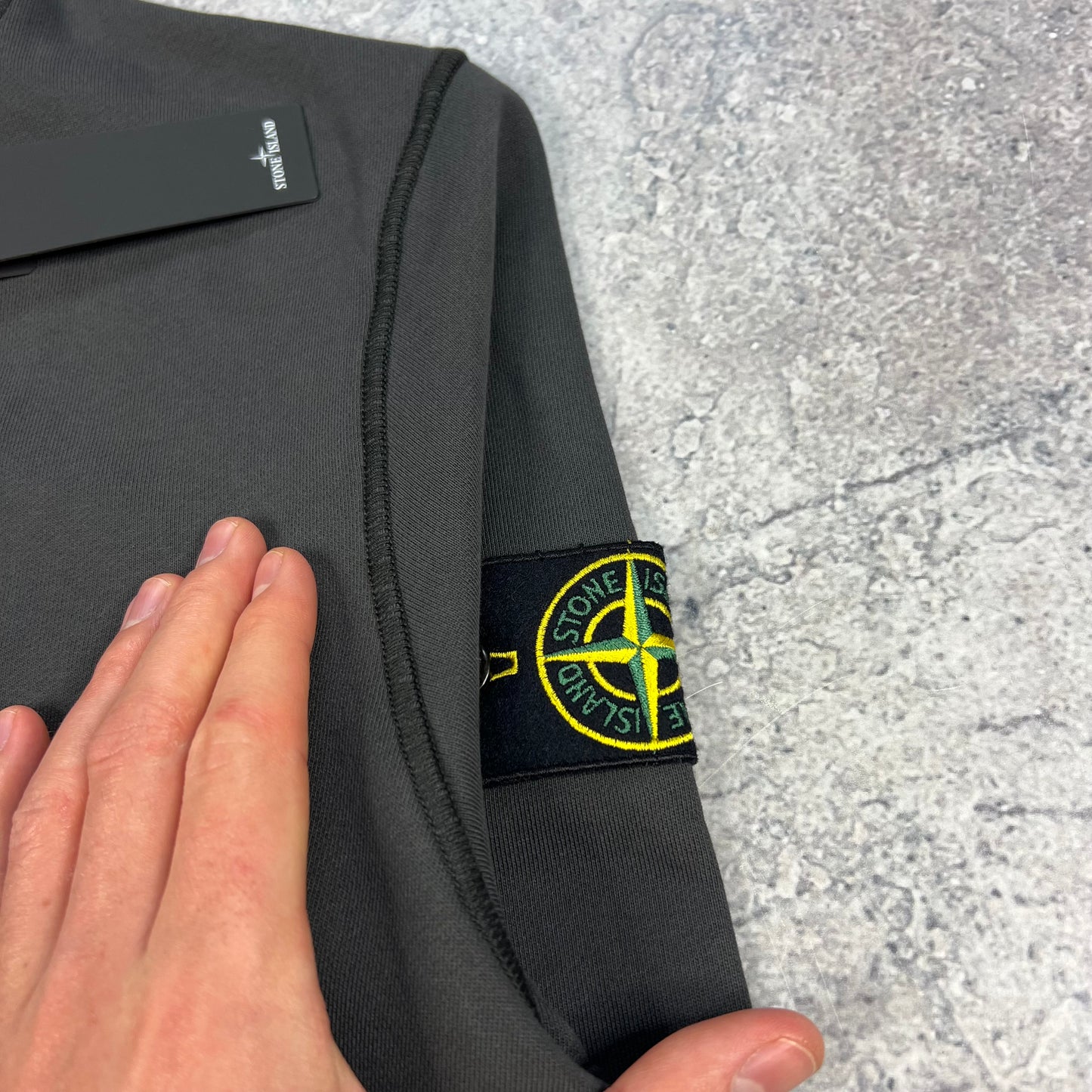 Stone Island Dark Grey Quarter Zip Sweatshirt Medium 22” BNWT