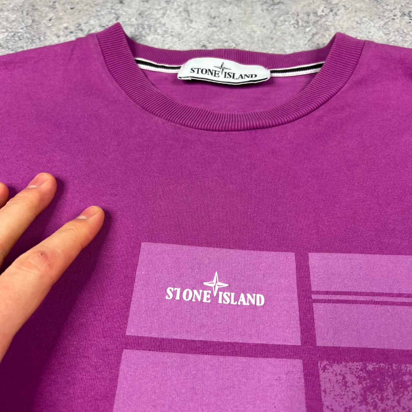 Stone Island Purple Mosaic T-Shirt Medium 20”