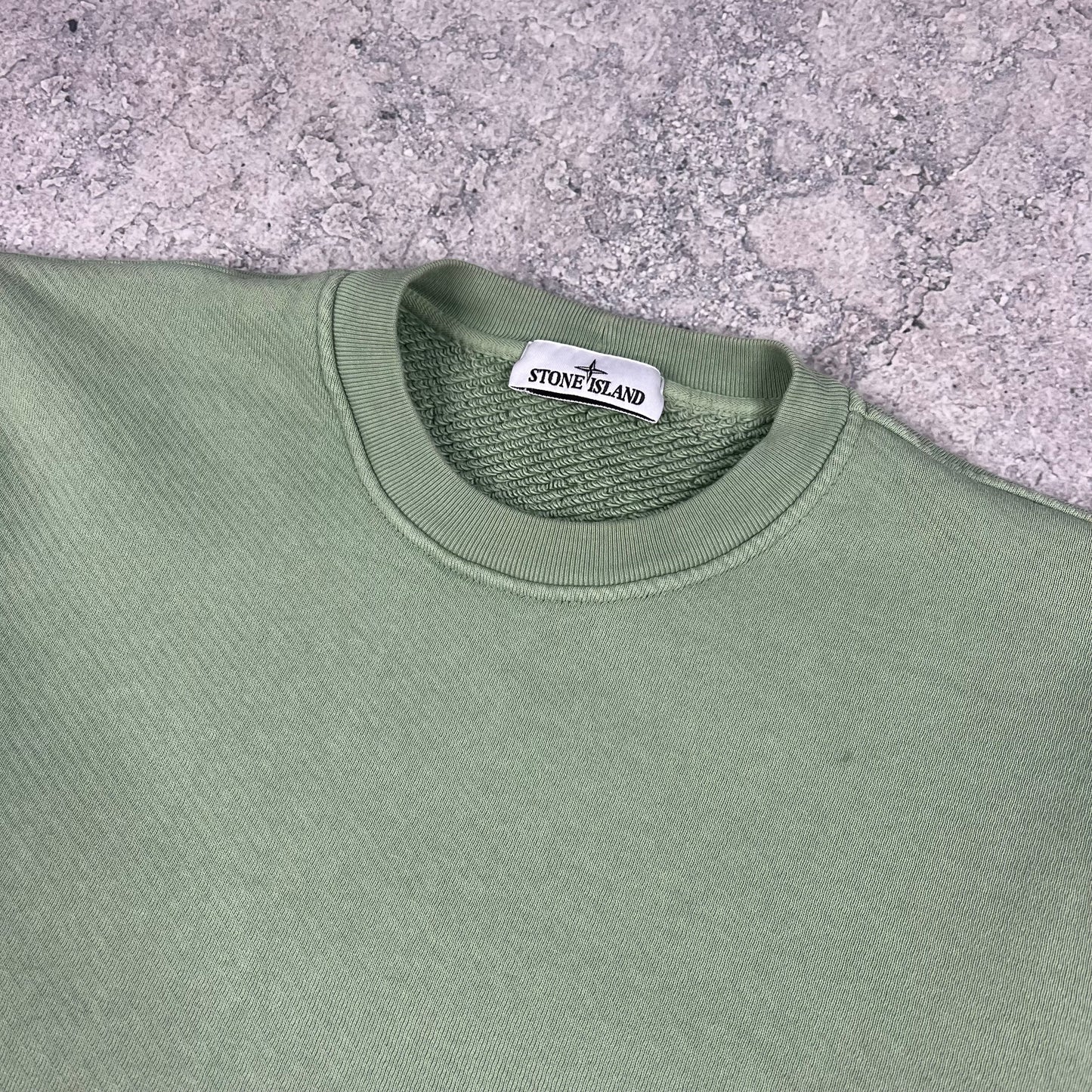 Stone Island Green Heavy Embroidered Logo Sweatshirt XL 25”
