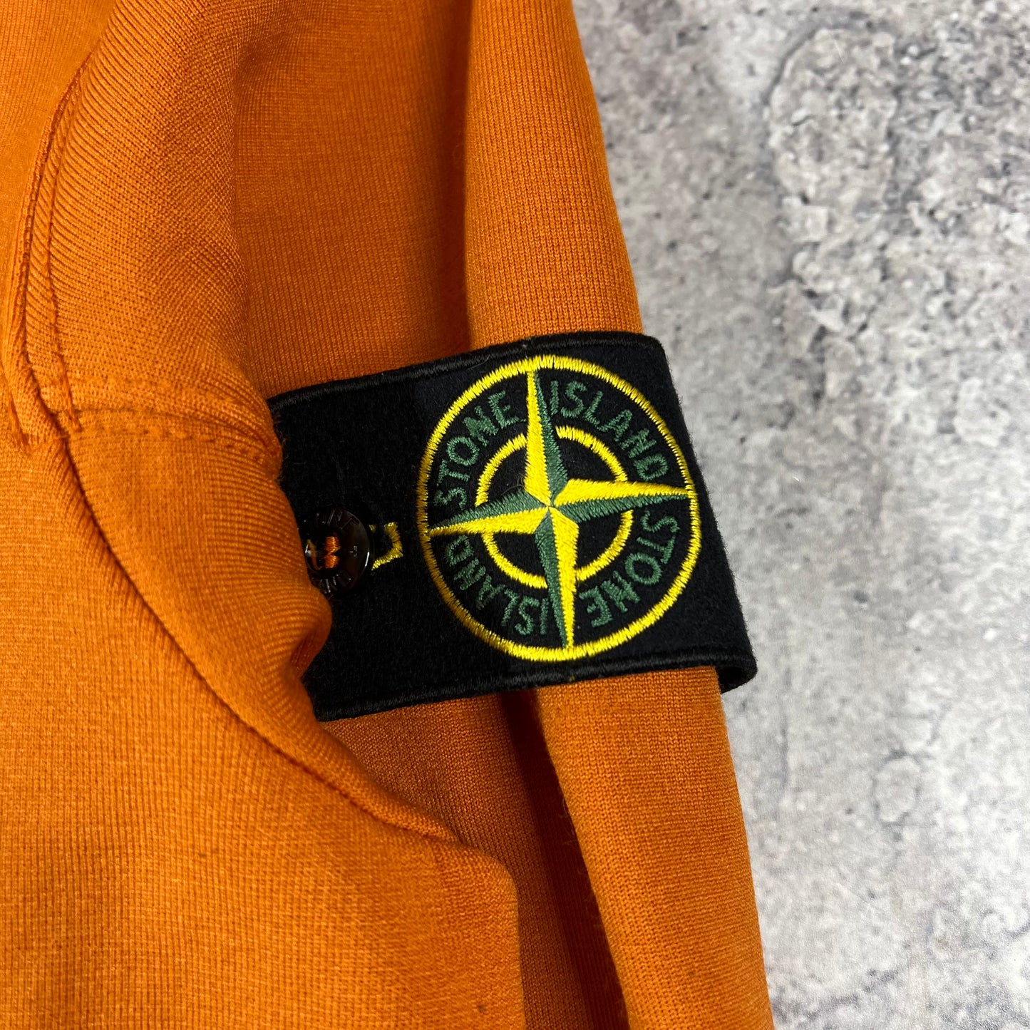 Stone Island Orange Lamy Flock Sweatshirt Small 21.75”