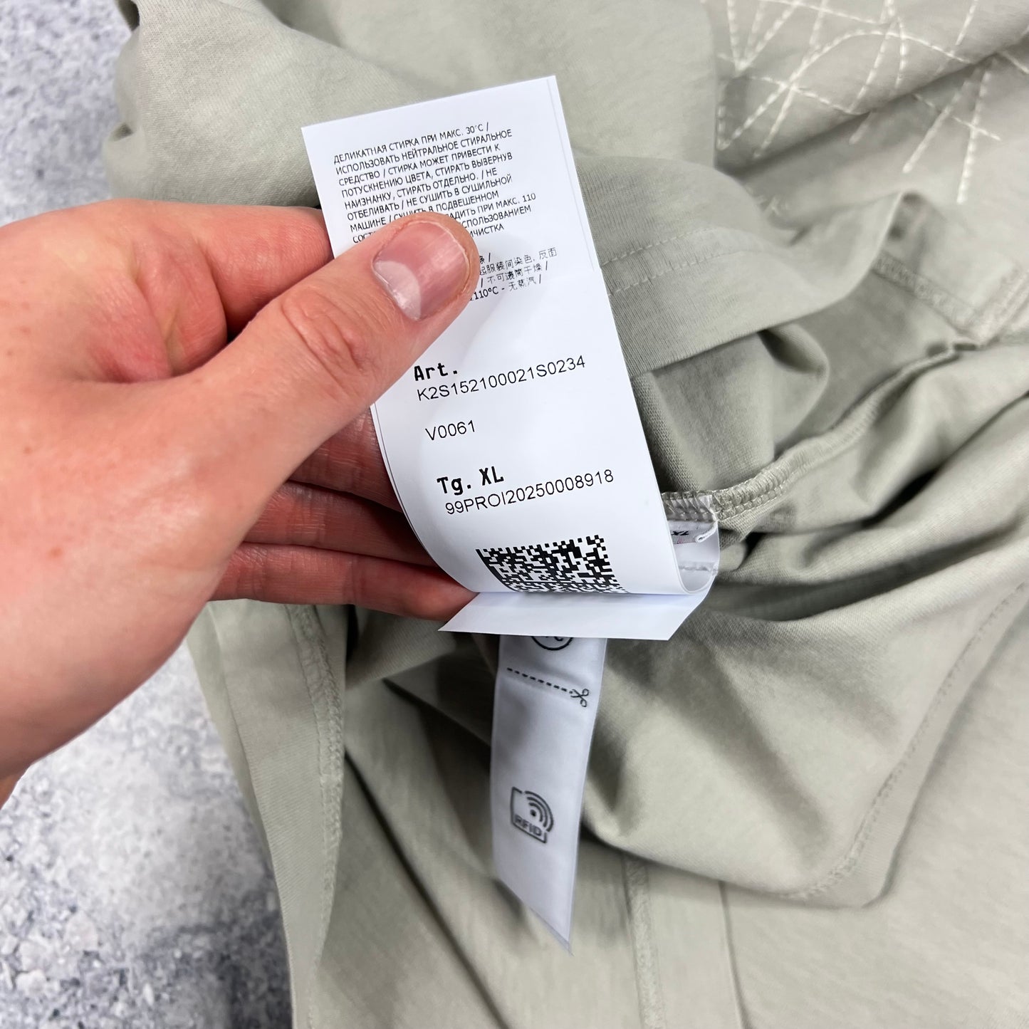 Stone Island Pearl Grey Multiaxial Sashiro T-Shirt XL 24.25” BNWT