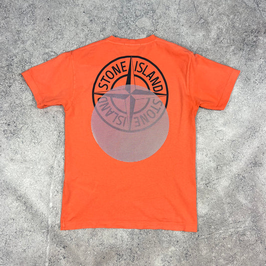 Stone Island Orange Tricromia T-Shirt Small 19”