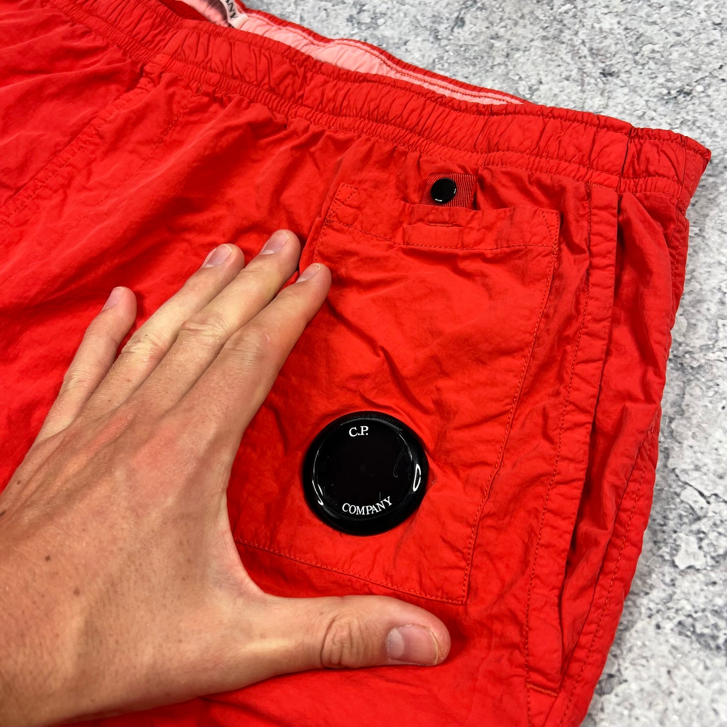 CP Company Red Lens Swimshorts Size 56- W36-38”