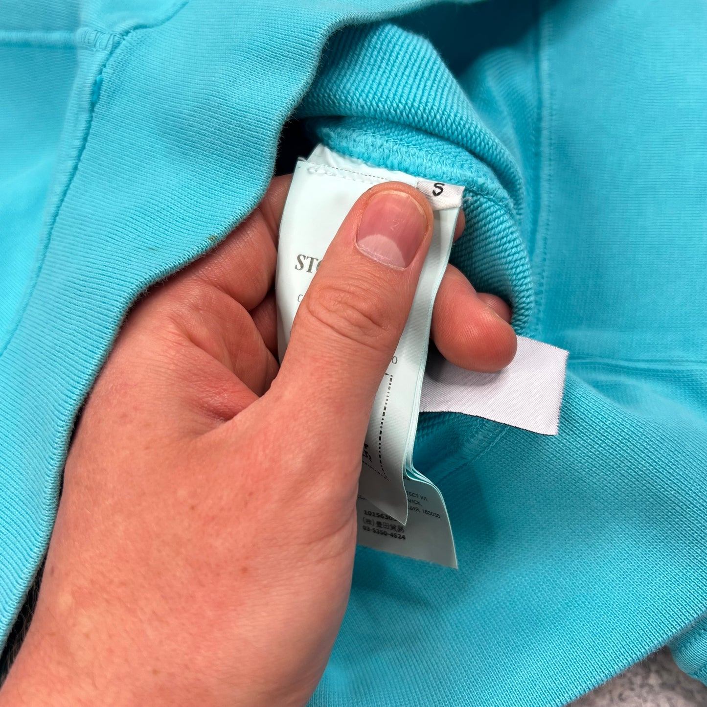 Stone Island Light Blue Sweatshirt Small 21”