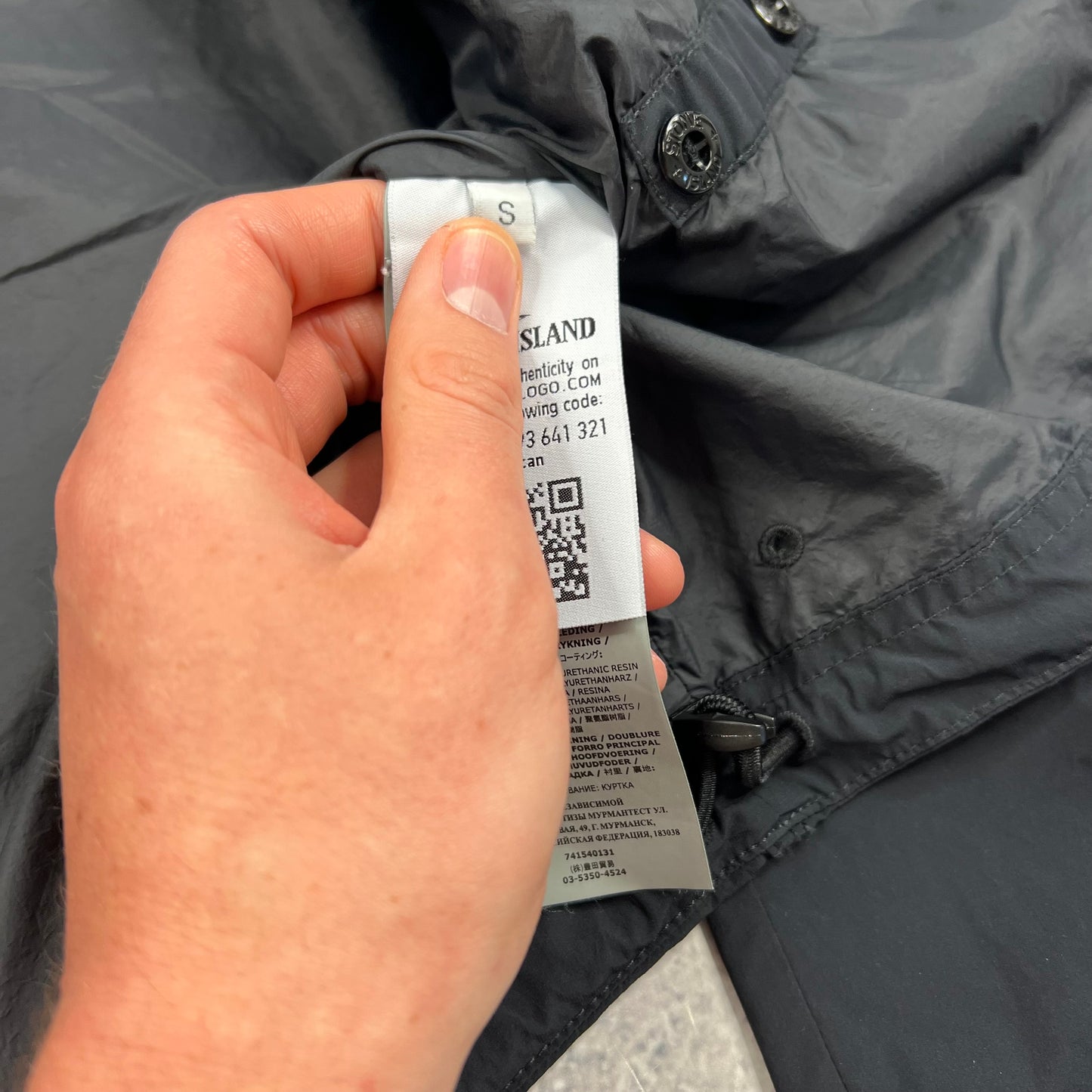 Stone Island Black Skin Touch Nylon Jacket Small 20.5”