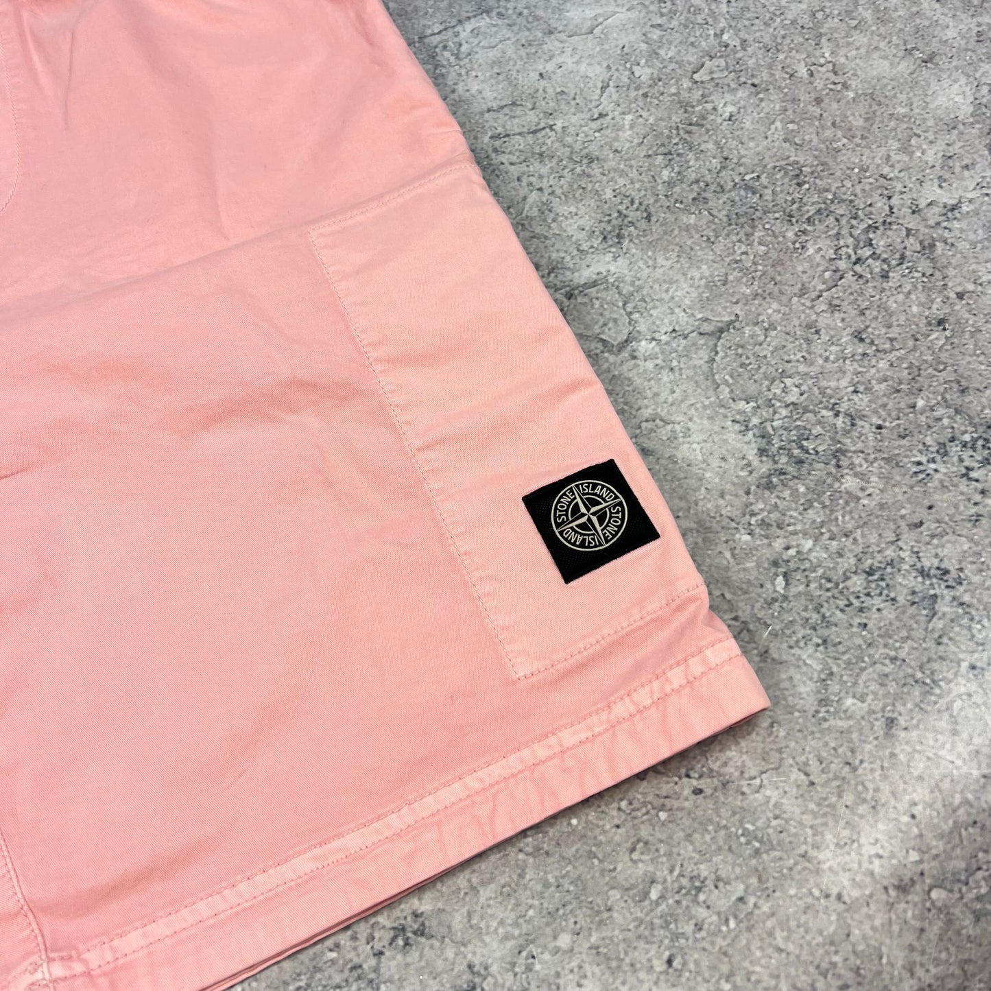 Stone Island Pink Patch Cargo Shorts W30-31”