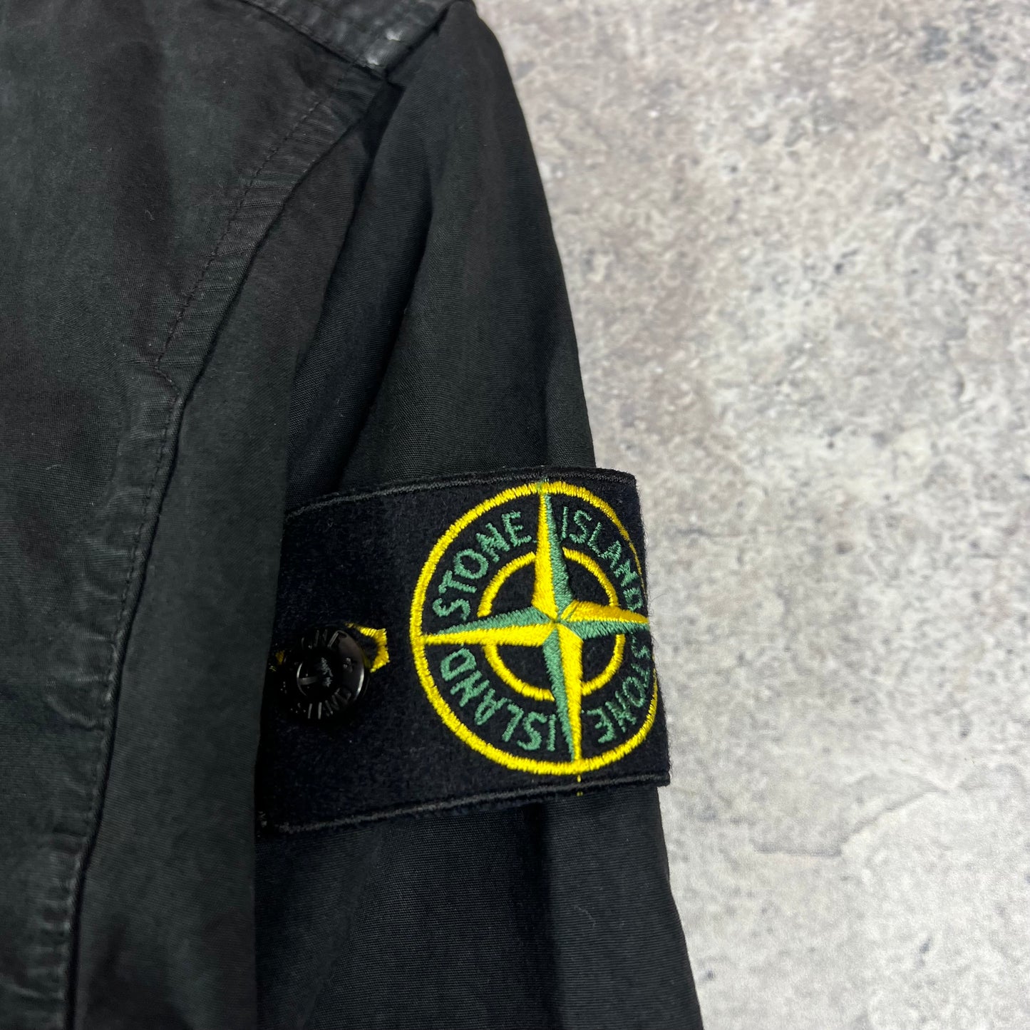 Stone Island Black Garment Dyed Overshirt Large 25”