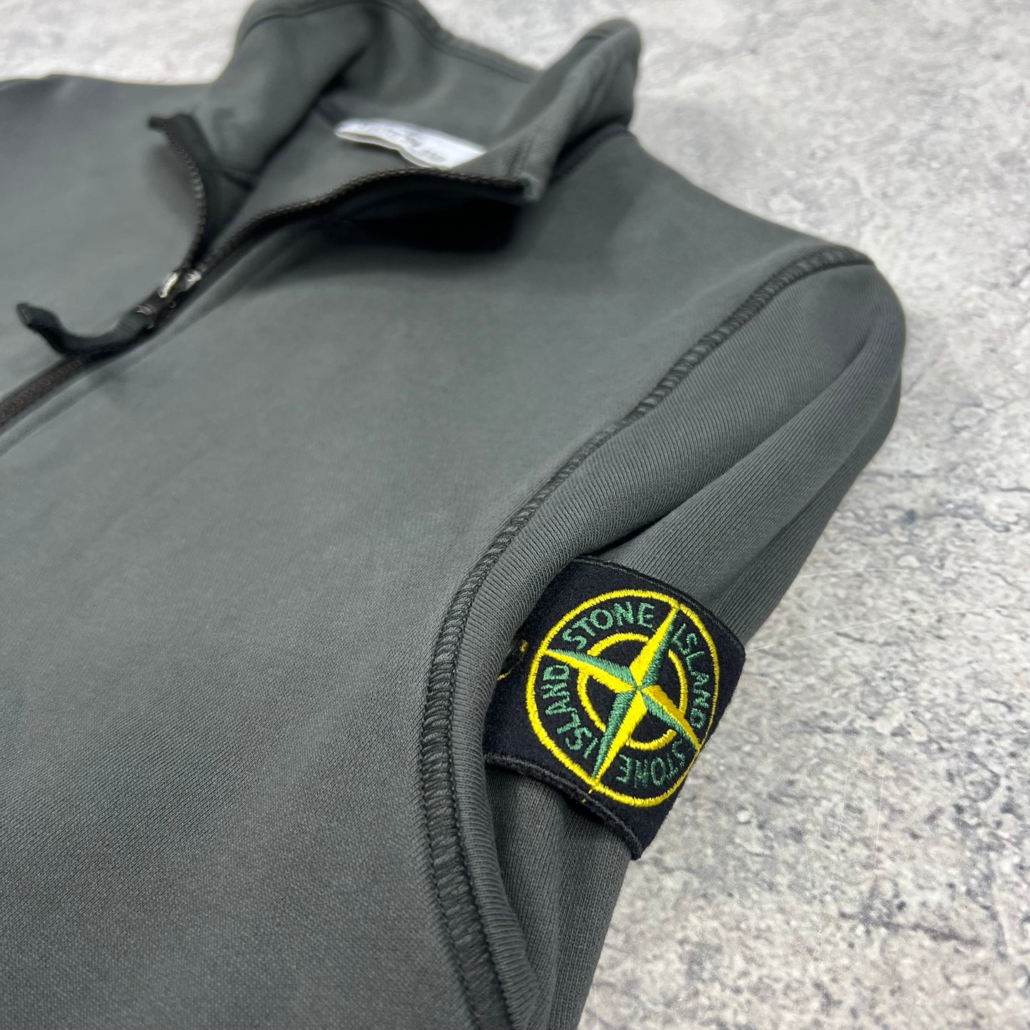 Stone Island Dark Grey Quarter Zip Sweatshirt Small 20.5”