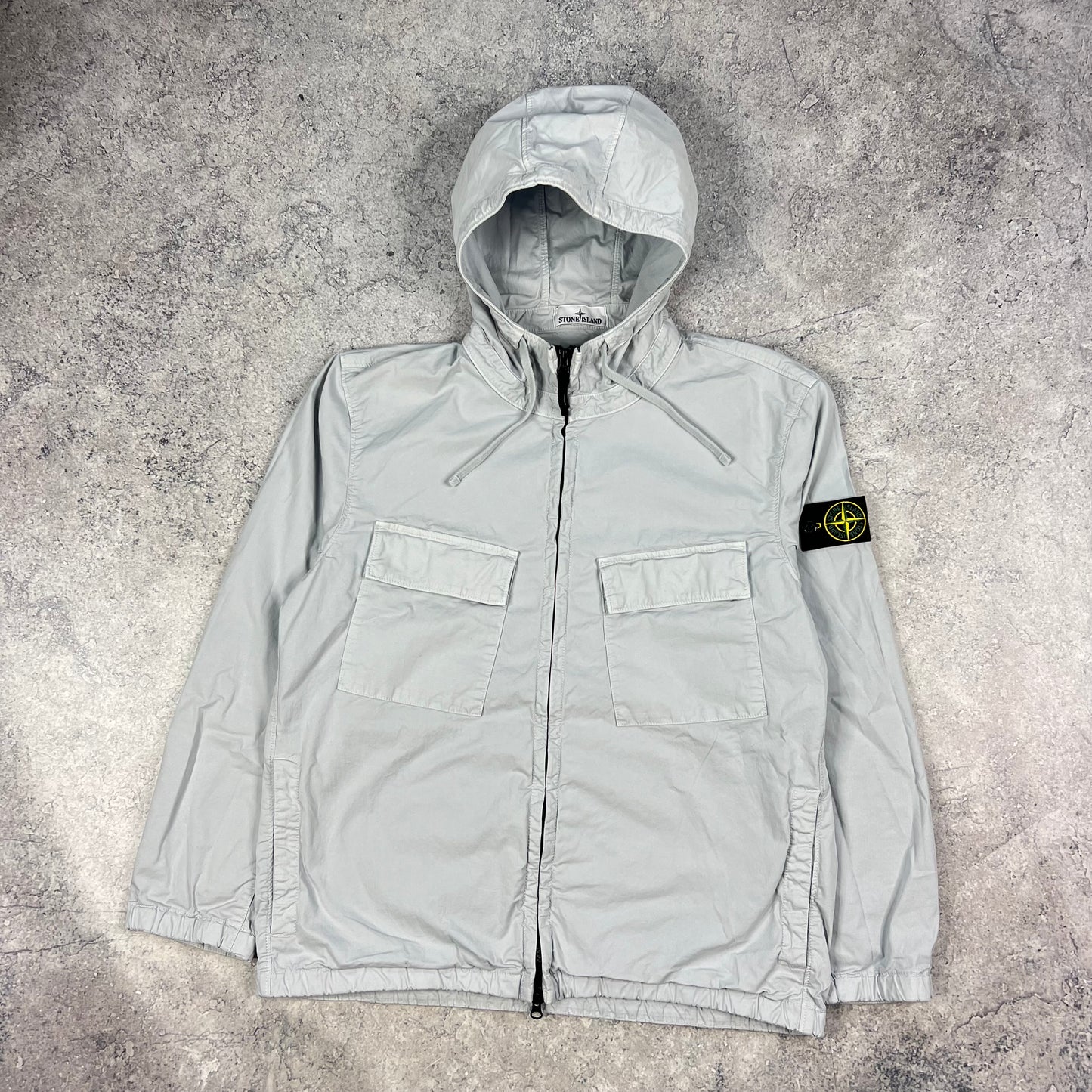 Stone Island Sky Blue Supima Cotton Hooded Jacket XL 23.75”