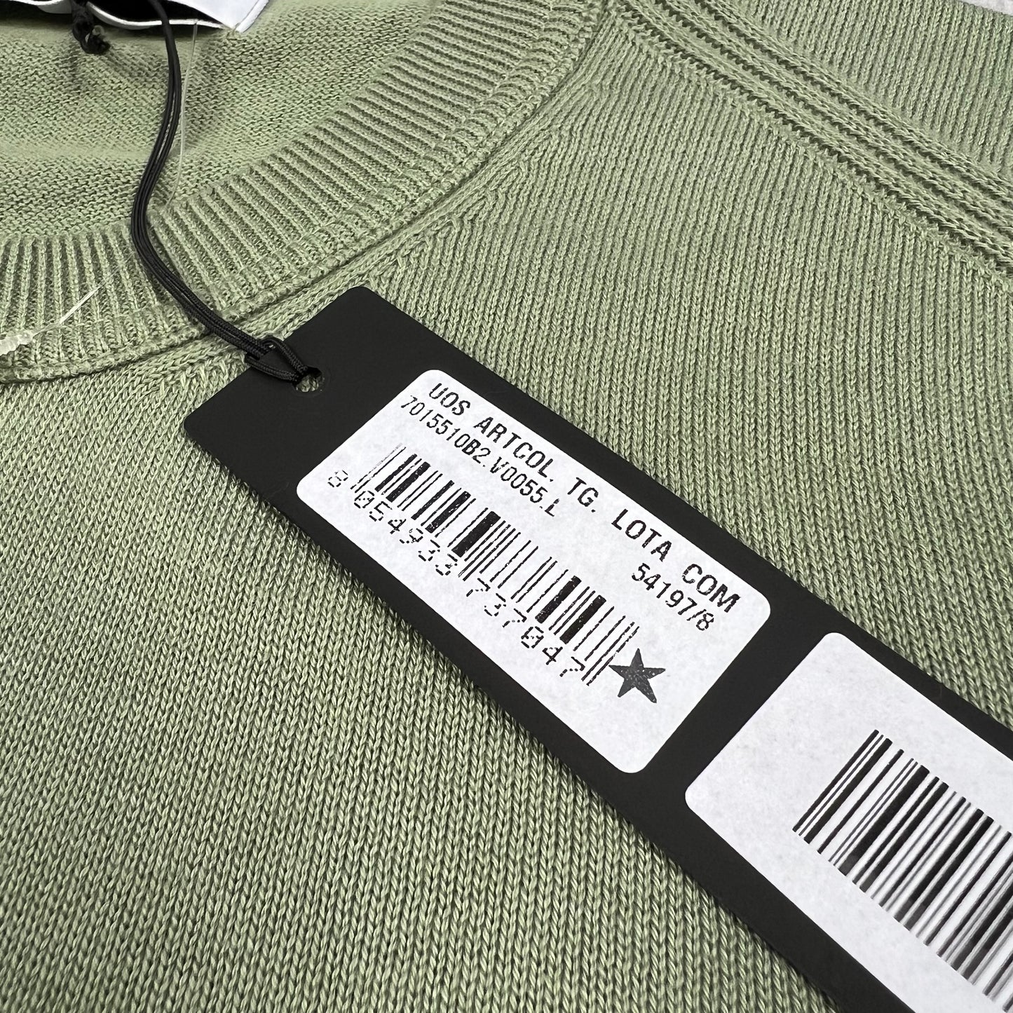 Stone Island Green Knit Sweatshirt Large 21.75” BNWT