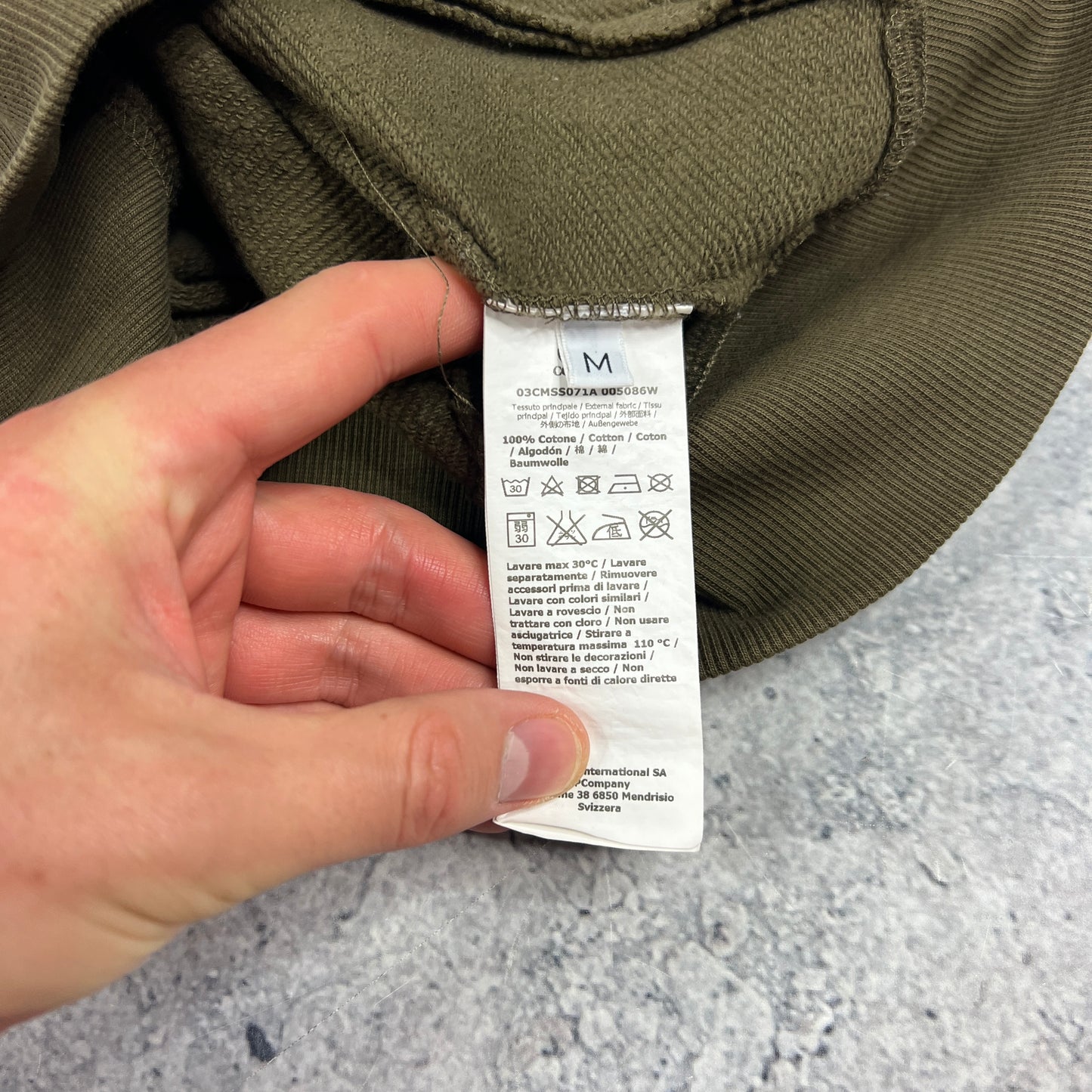 CP Company Khaki FZ Lens Sweatshirt Medium 21”