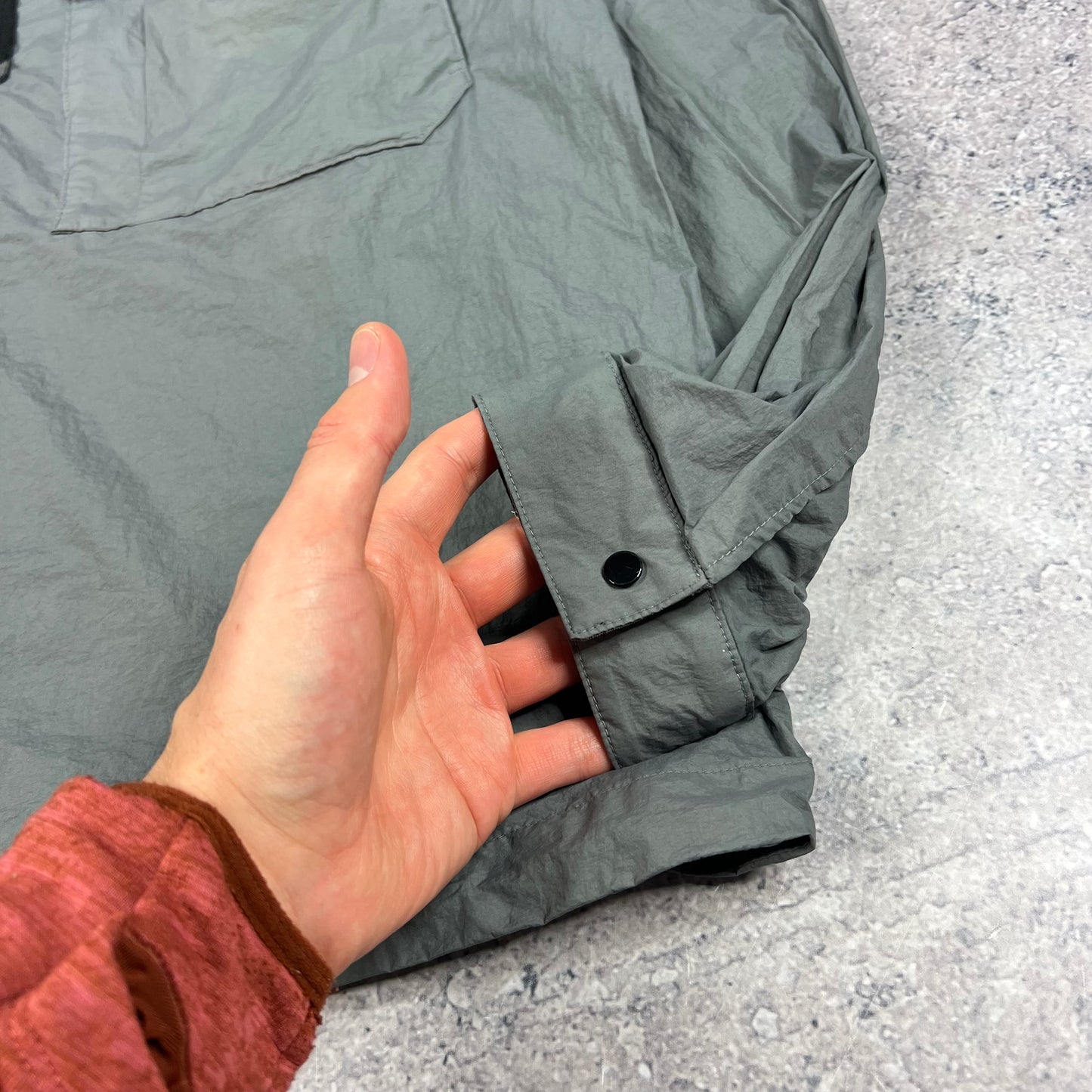 CP Company Grey Nylon Quarter Zip Medium 23”