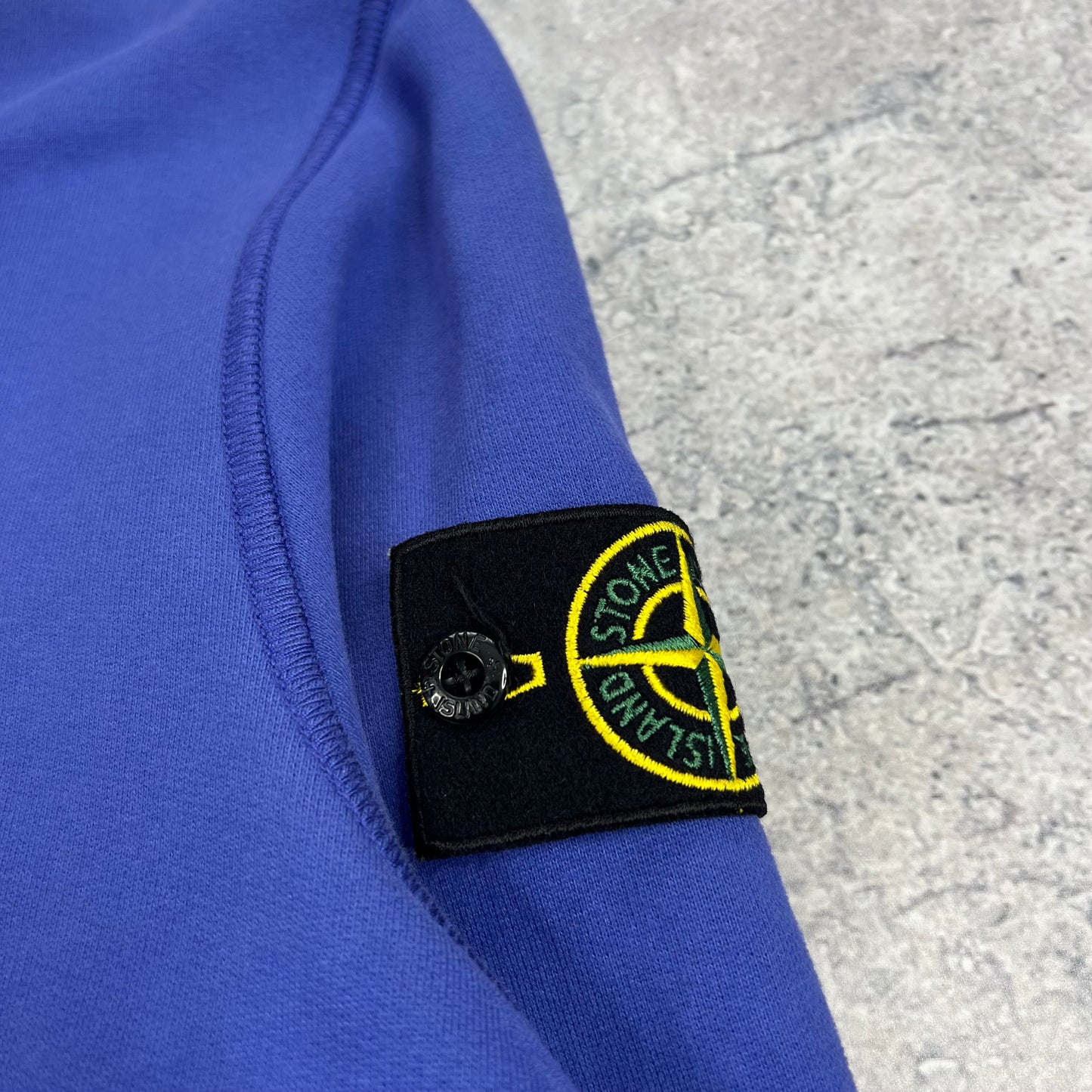Stone Island Blue Quarter Zip Sweatshirt Small 21”