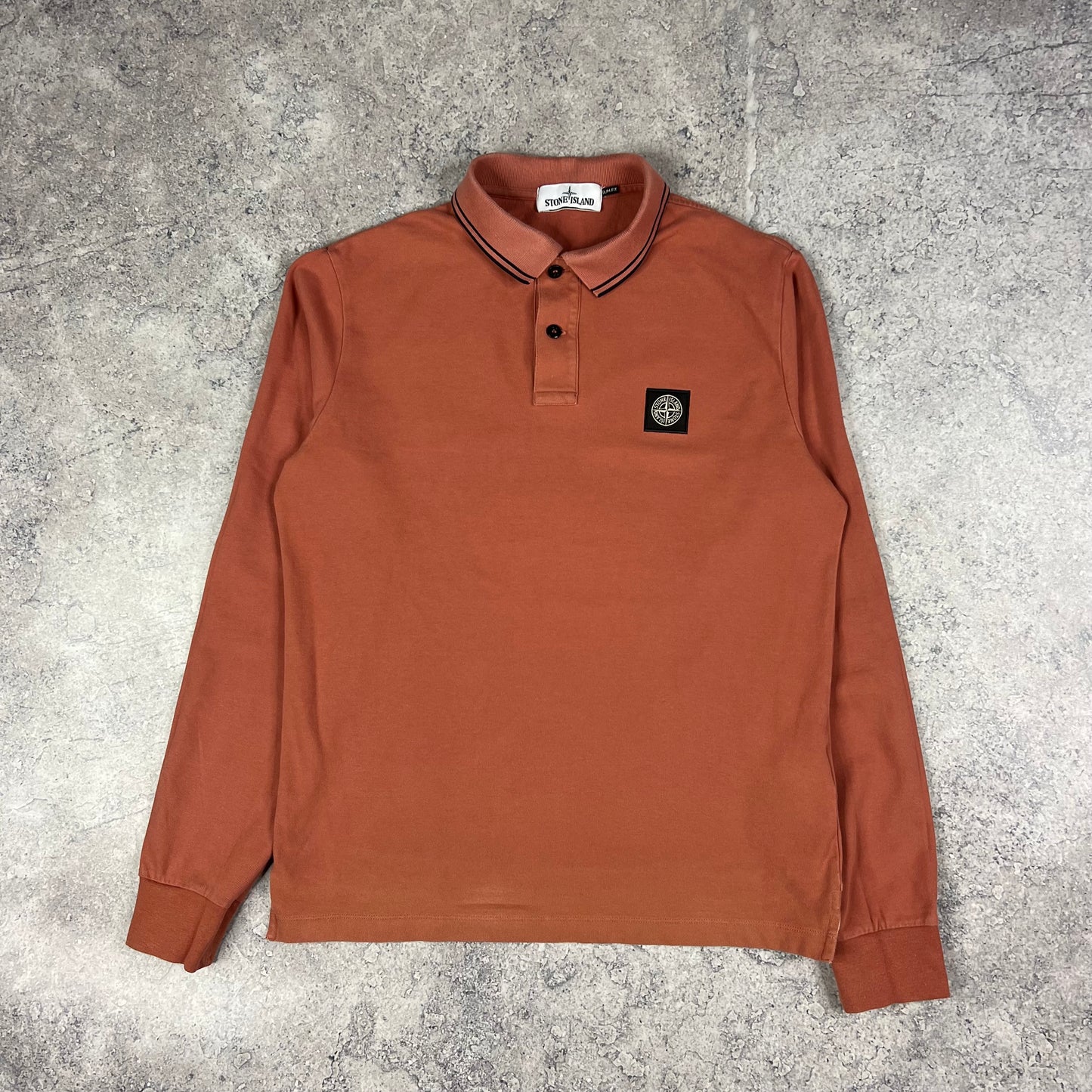 Stone Island Long Sleeve Polo Shirt Large Slim Fit 20.5”