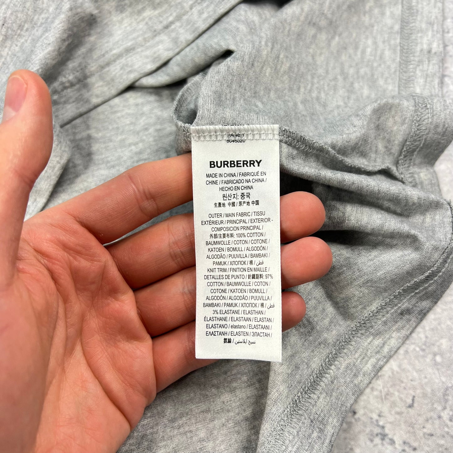 Burberry Grey Logo T-Shirt XL 25.25”