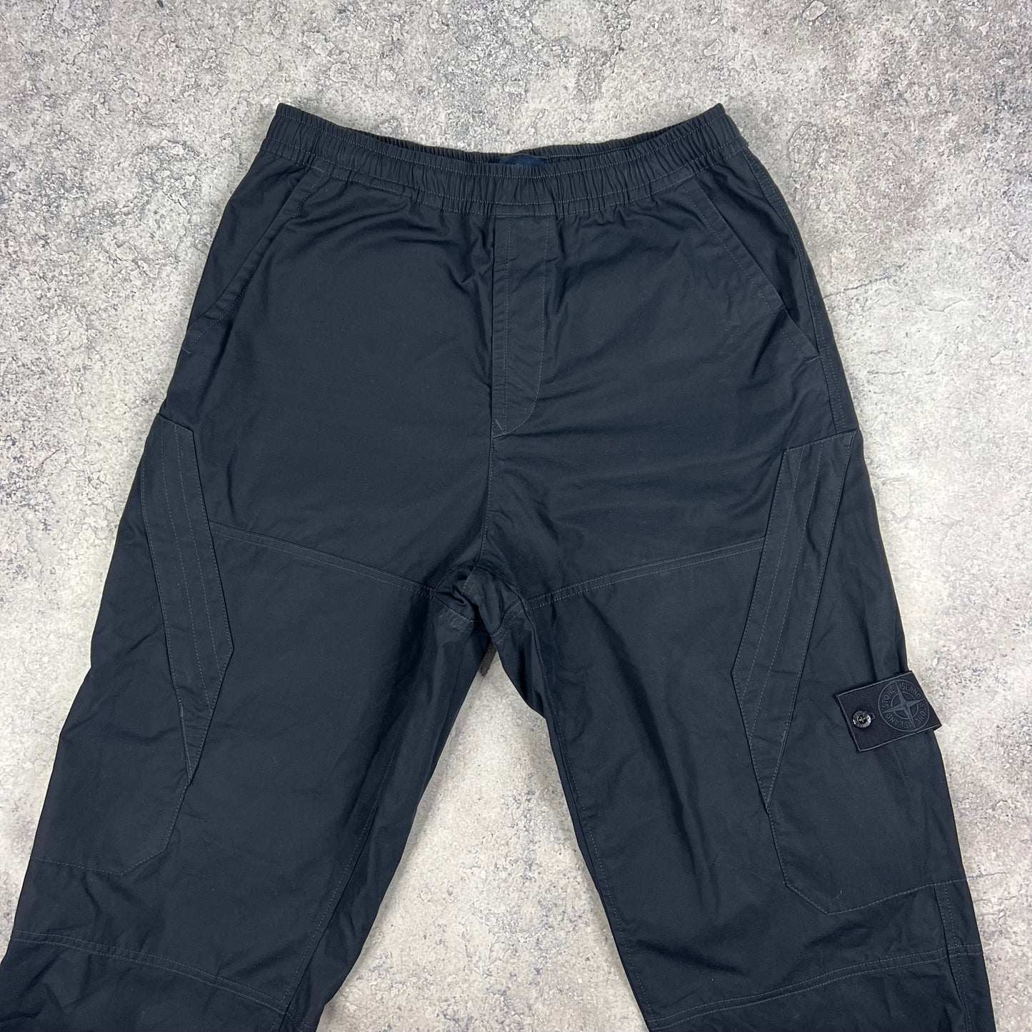 Stone Island Navy Ghost Ventile Cuffed Loose Cargo Trousers W32”