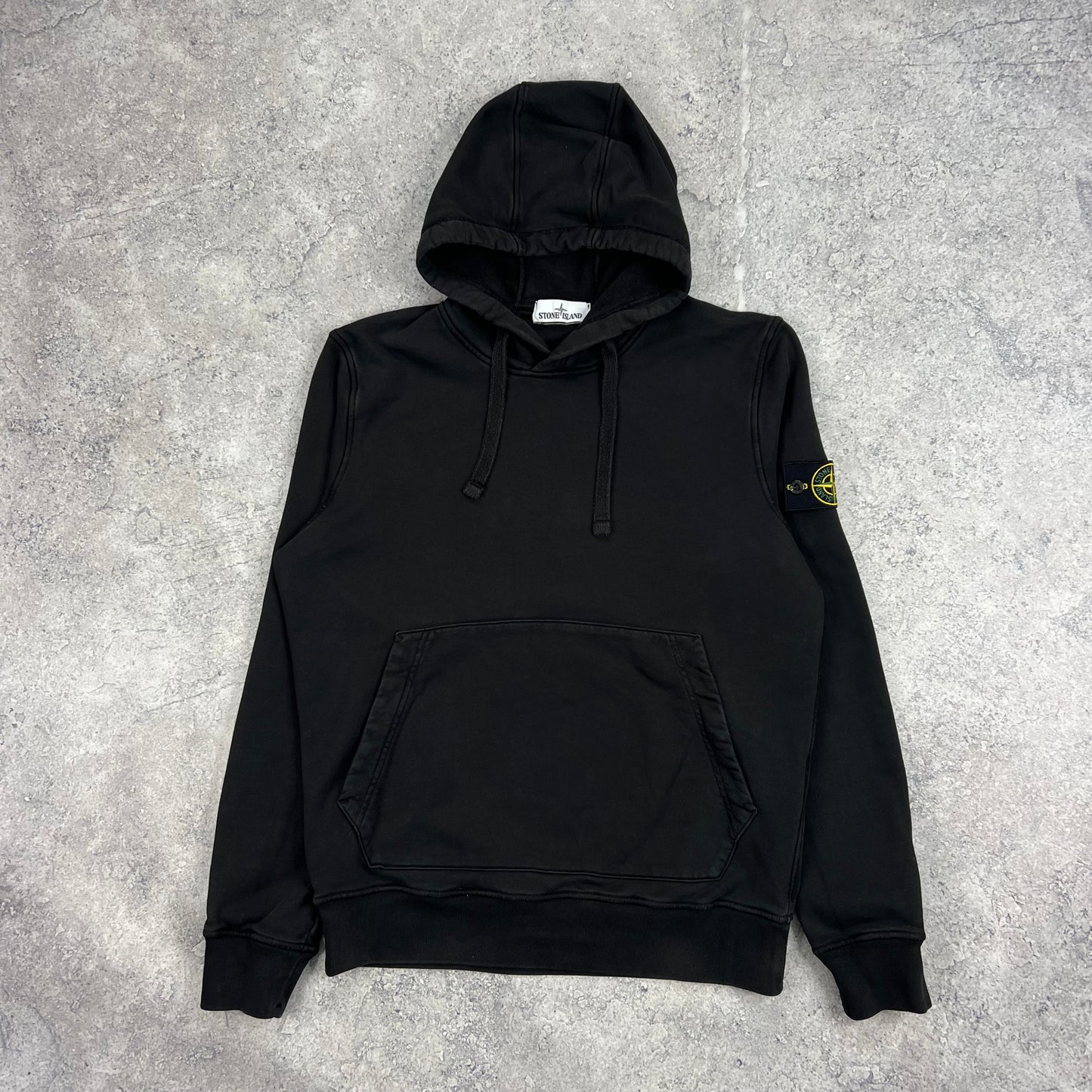 Stone Island Black Pullover Hoodie Medium 22”