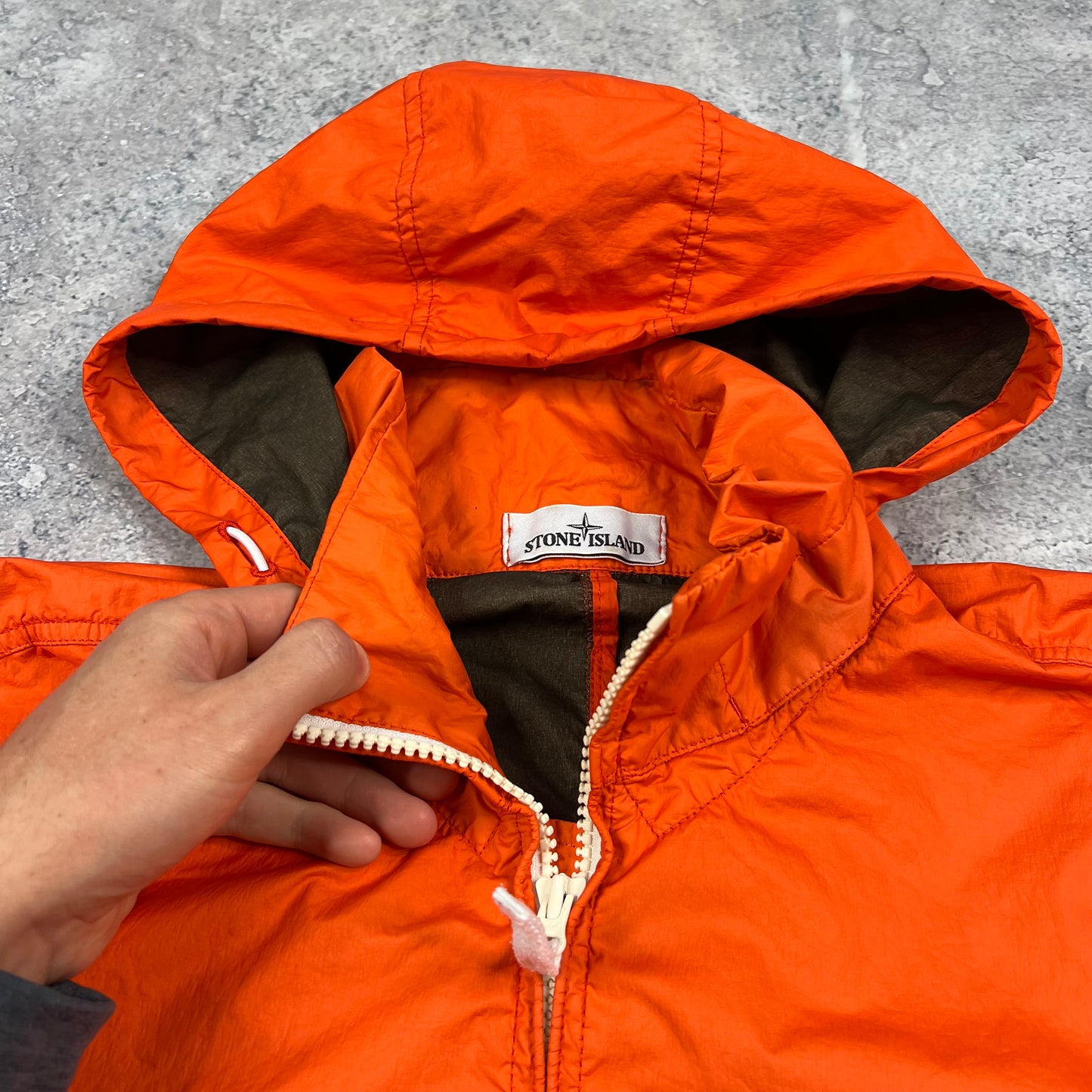 Stone Island Orange Membrana Jacket Large 23”