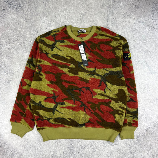 Stone Island Camo Fleece Sweatshirt XL 26” BNWT