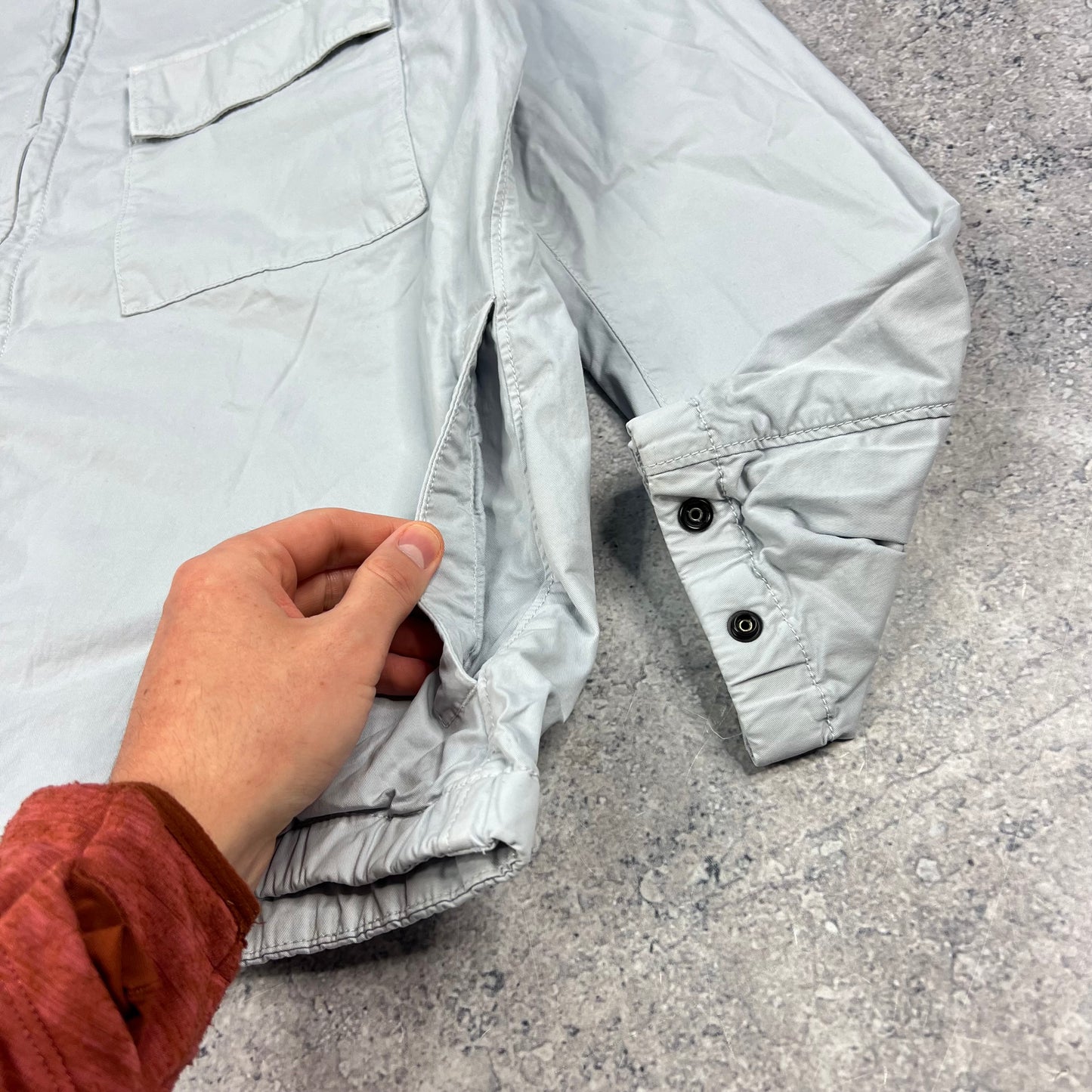 Stone Island Sky Blue Supima Cotton Hooded Jacket XL 23.75”