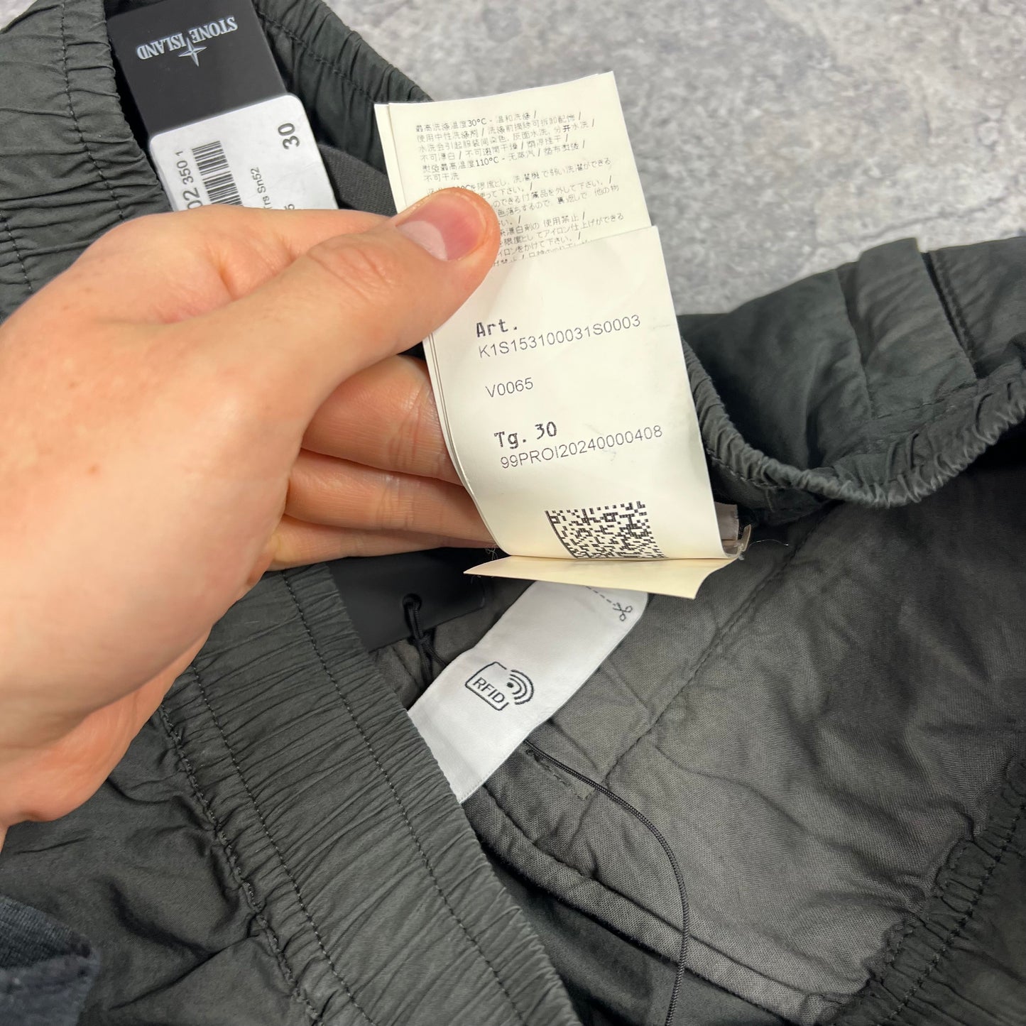 Stone Island Dark Grey Cuffed Cargo Trousers W30” BNWT