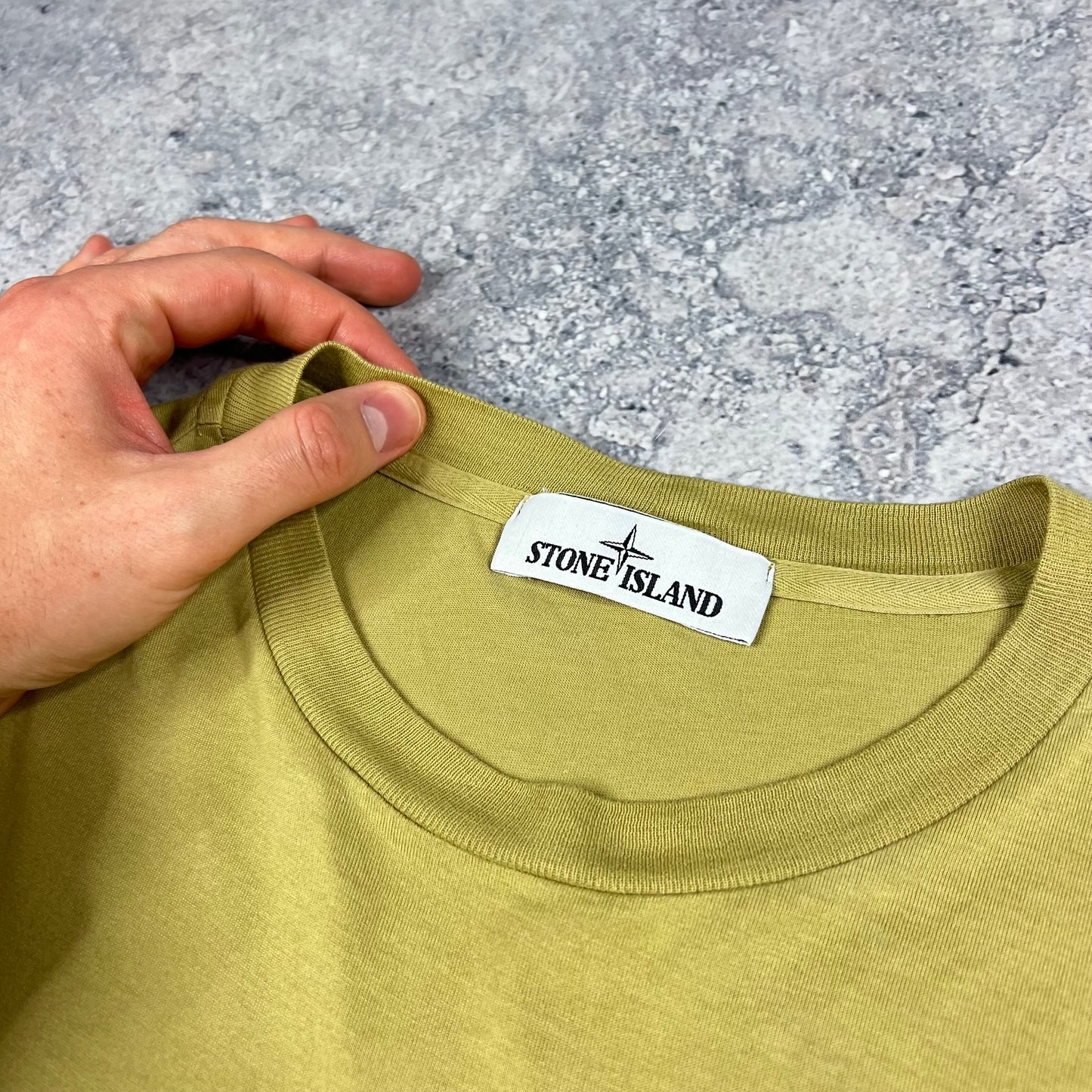 Stone Island Mustard Patch T-Shirt Medium 20.5”