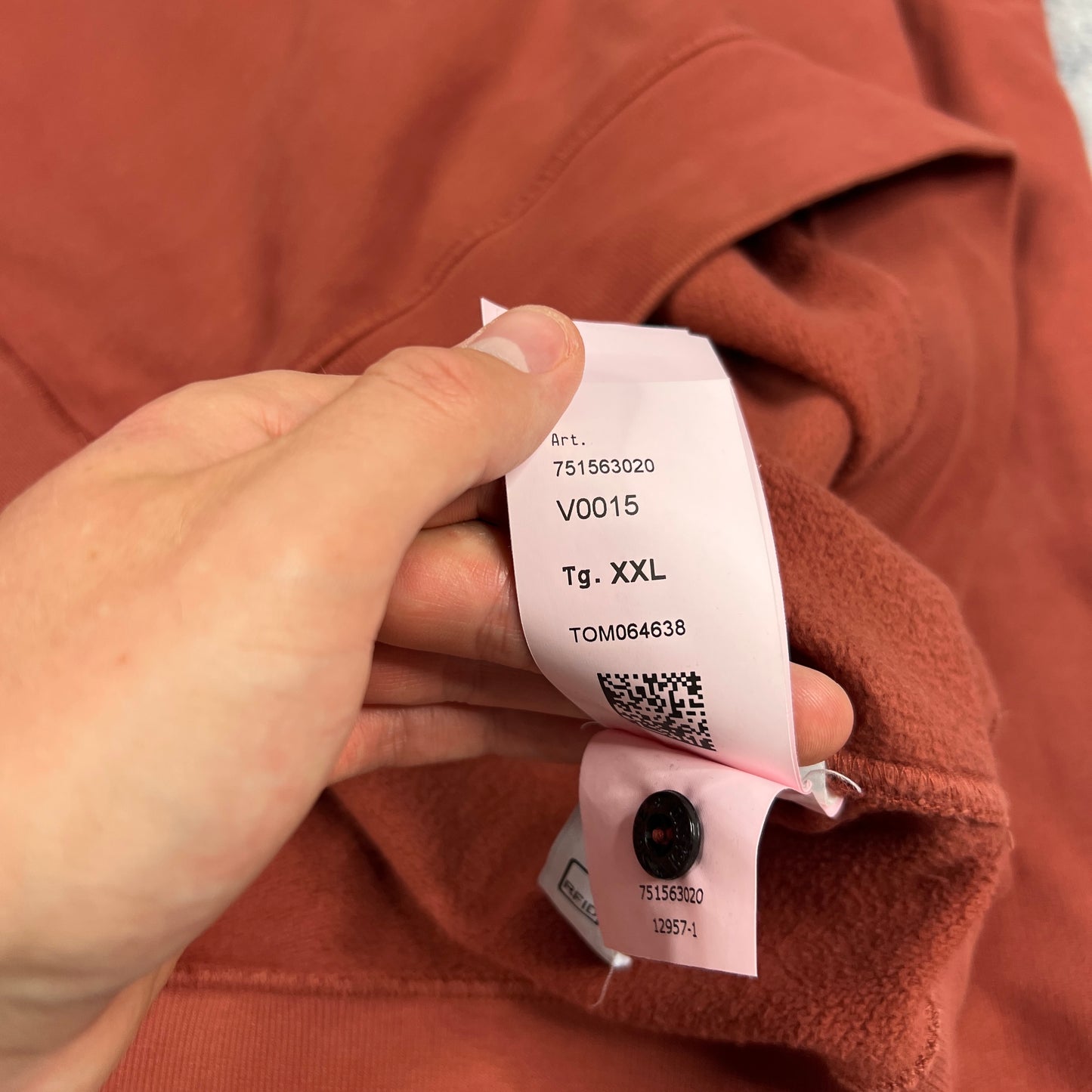 Stone Island Brick Red Sweatshirt XXL 26.5”