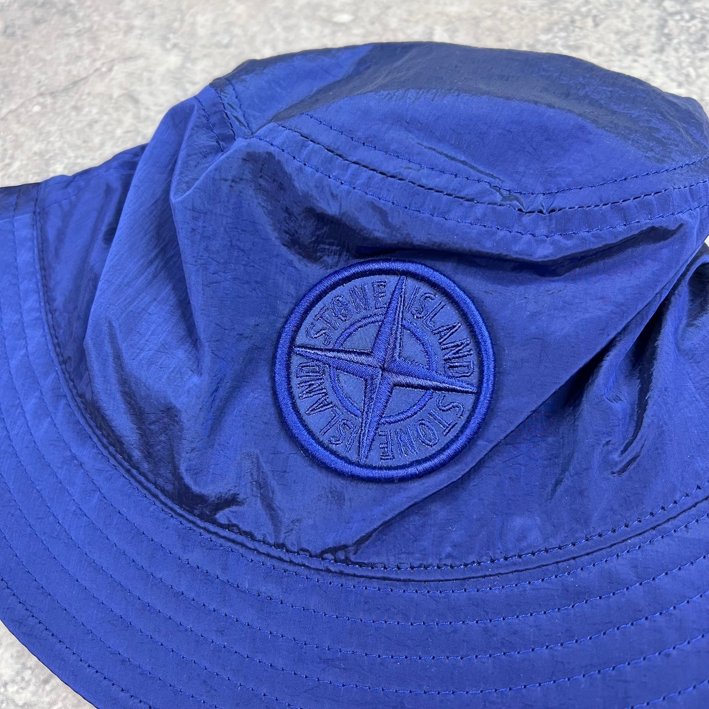 Stone Island Blue Nylon Metal Bucket Hat Large BNWT