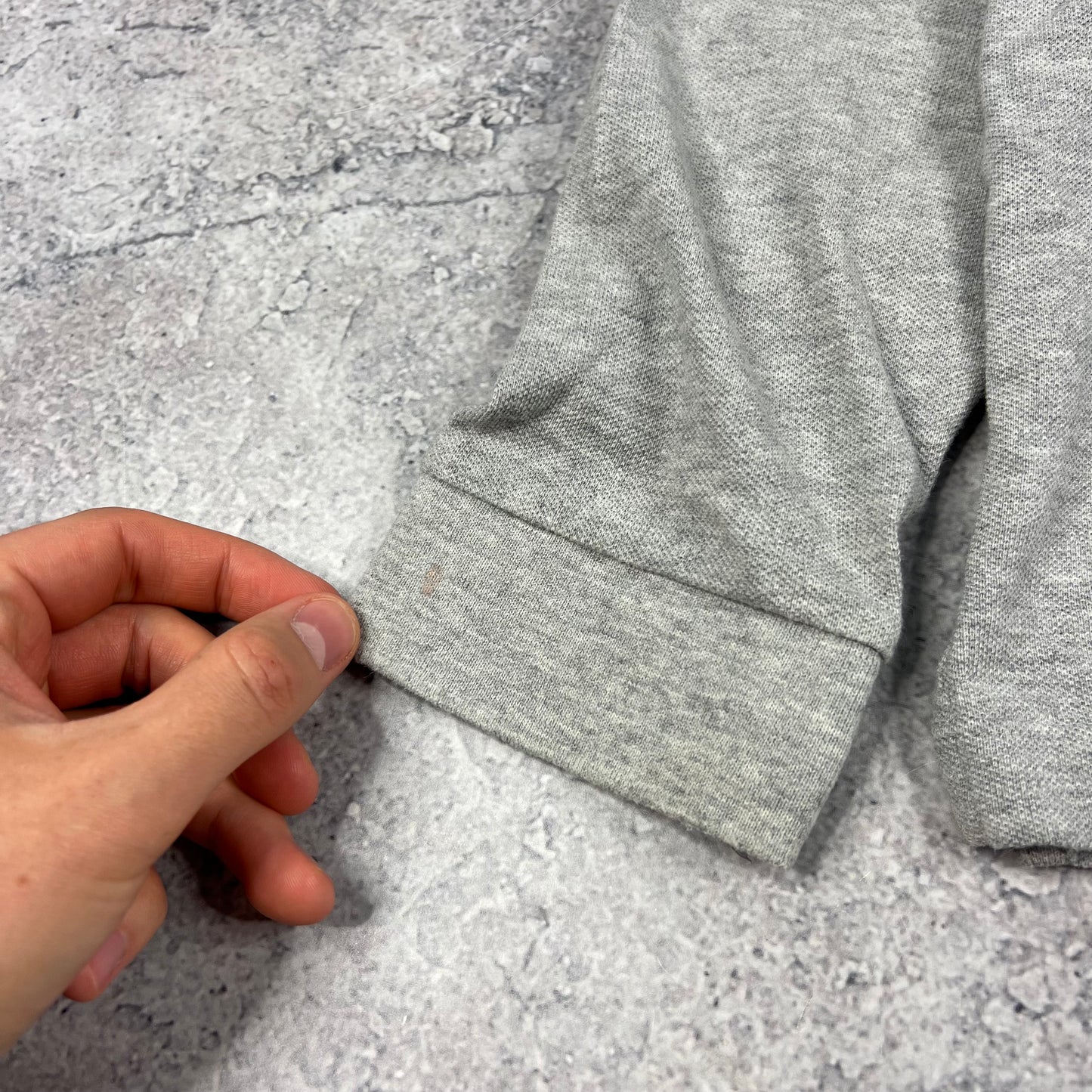 Burberry Grey Long Sleeve Polo Shirt Large 21.5”
