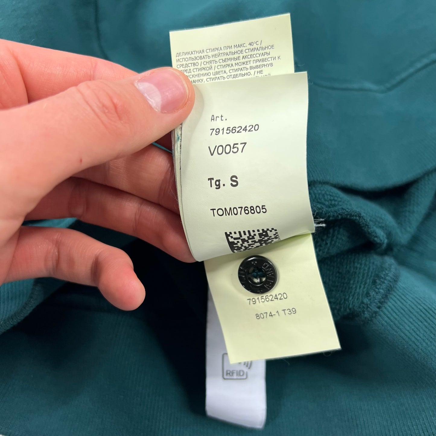 Stone Island Petrol Green Sweatshirt Small 20.5” BNWT