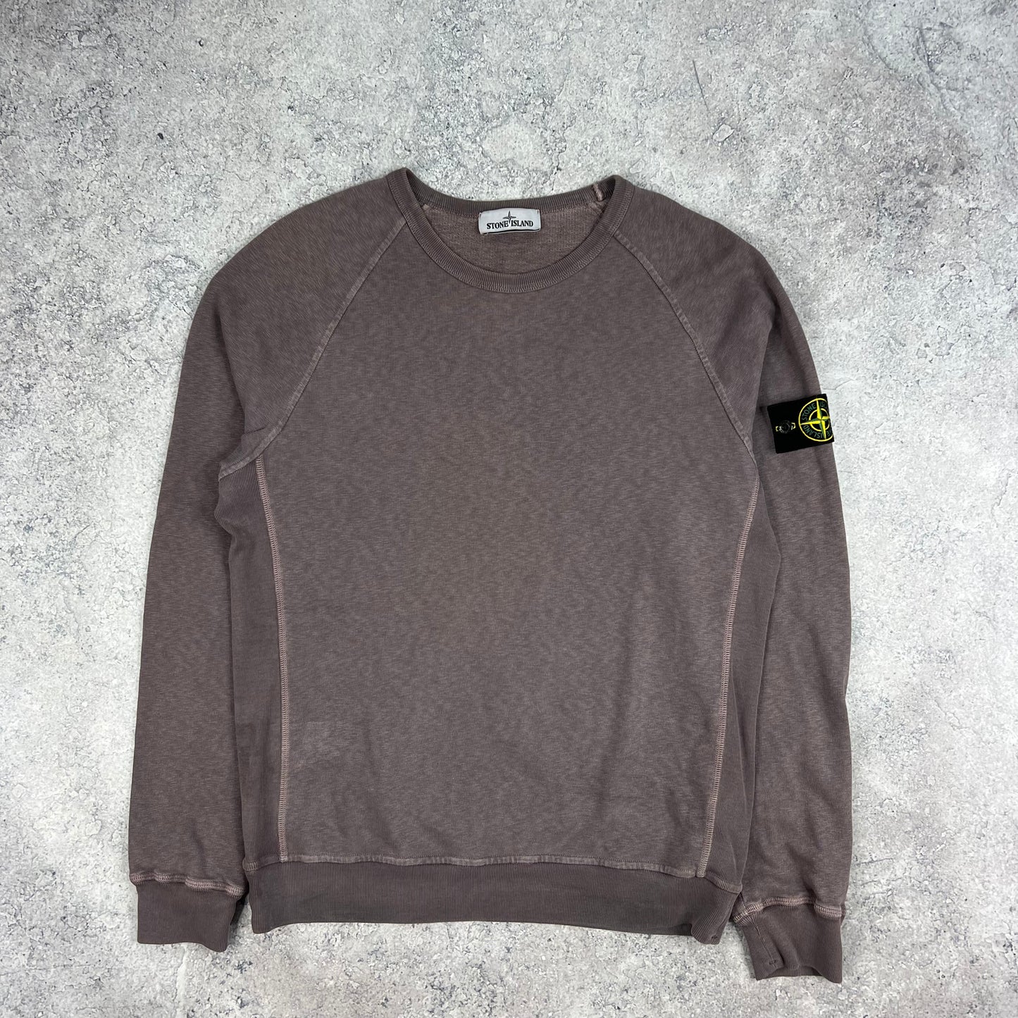 Stone Island Plum Garment Dyed Sweatshirt Large 23.5”