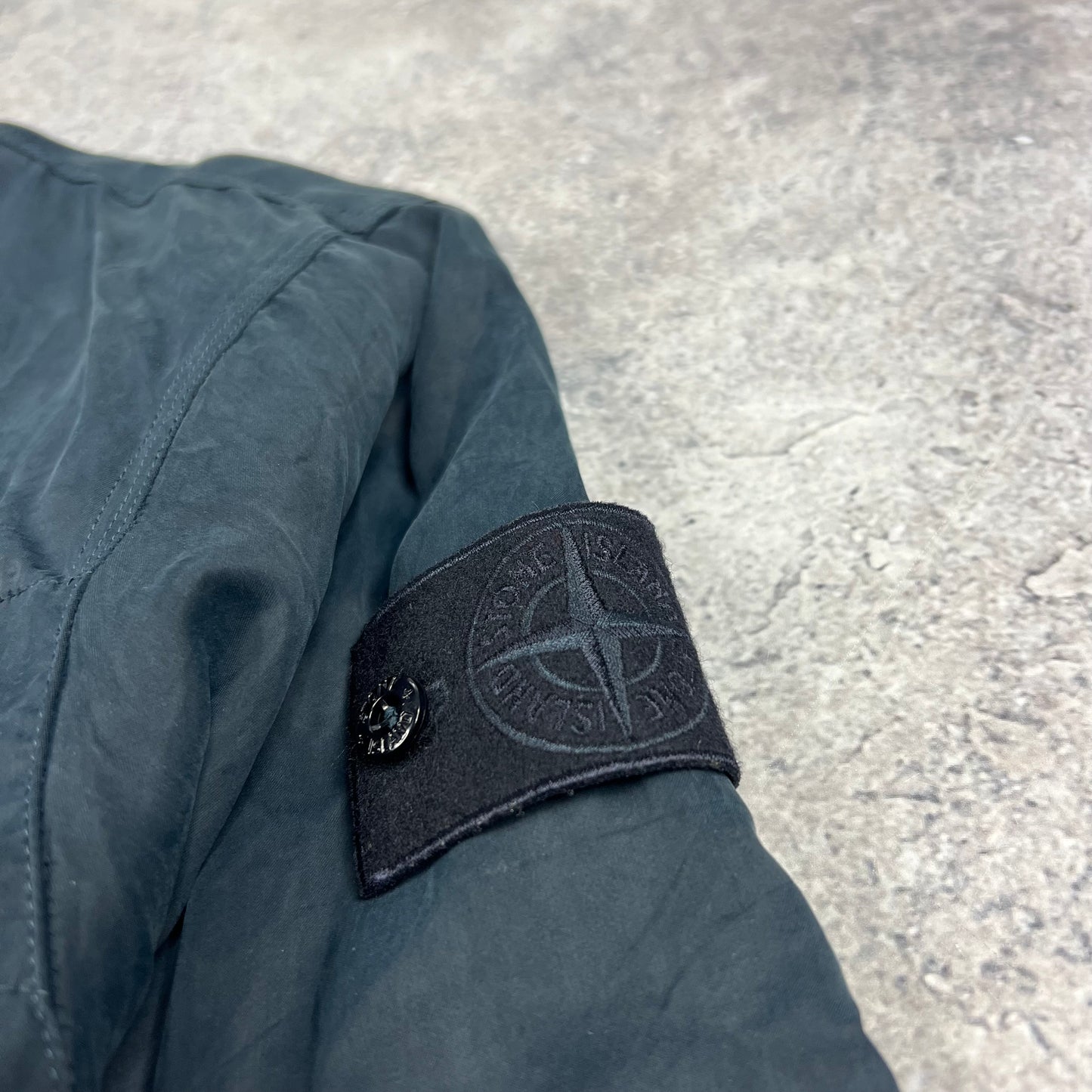 Stone Island Ghost Navy Cupro Satin Overshirt 3XL 27.5”