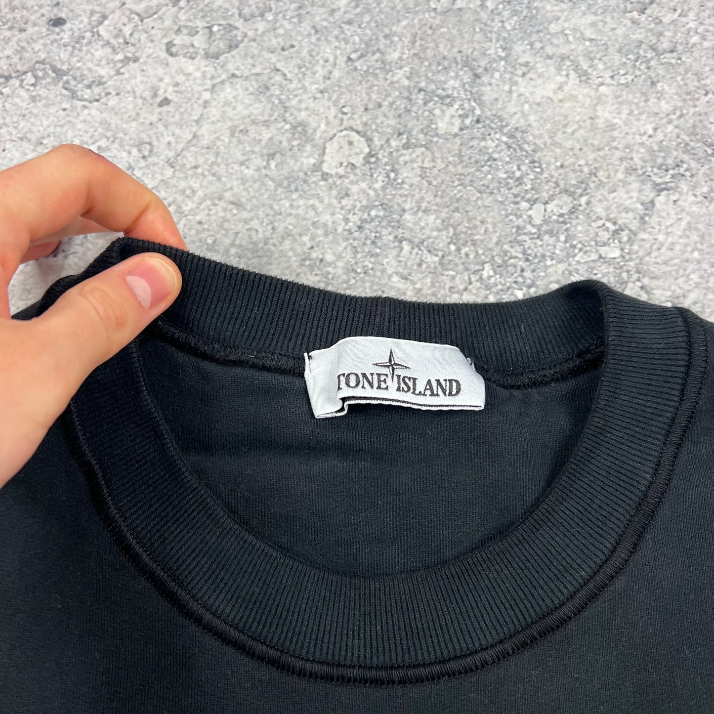 Stone Island Black Logo Sweatshirt Large 23”