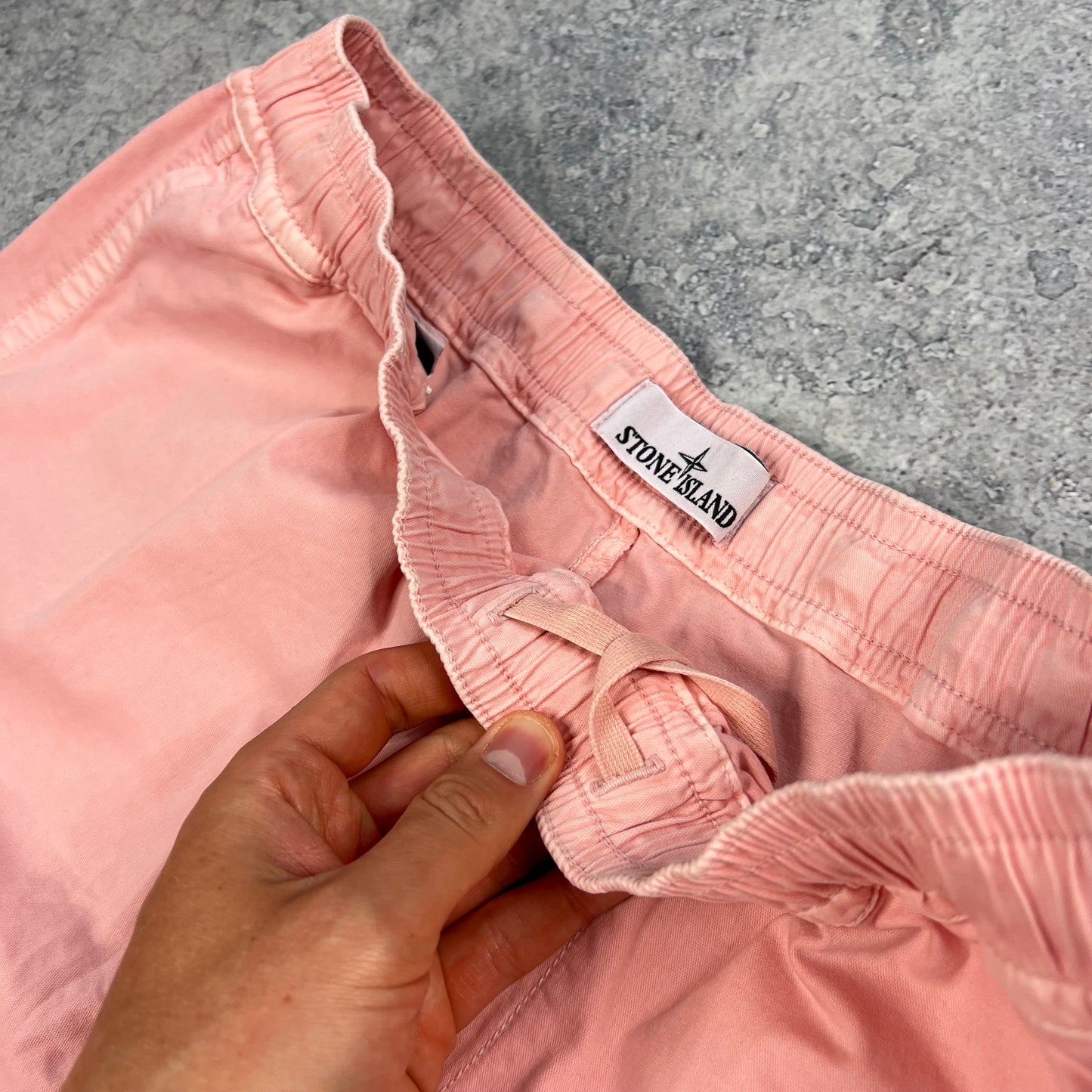 Stone Island Pink Patch Cargo Shorts W30-31”