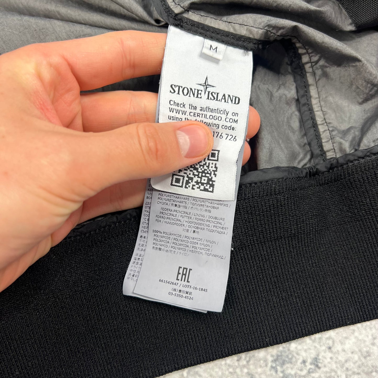 Stone Island Black Nylon Metal Watro Jacket Medium 21”