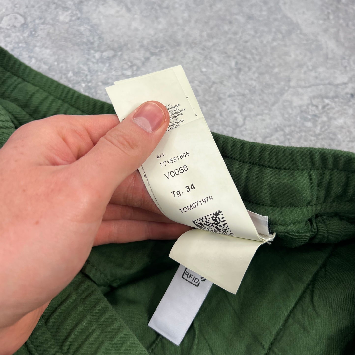 Stone Island Green Diagonal Weave Cargo Trousers W34”