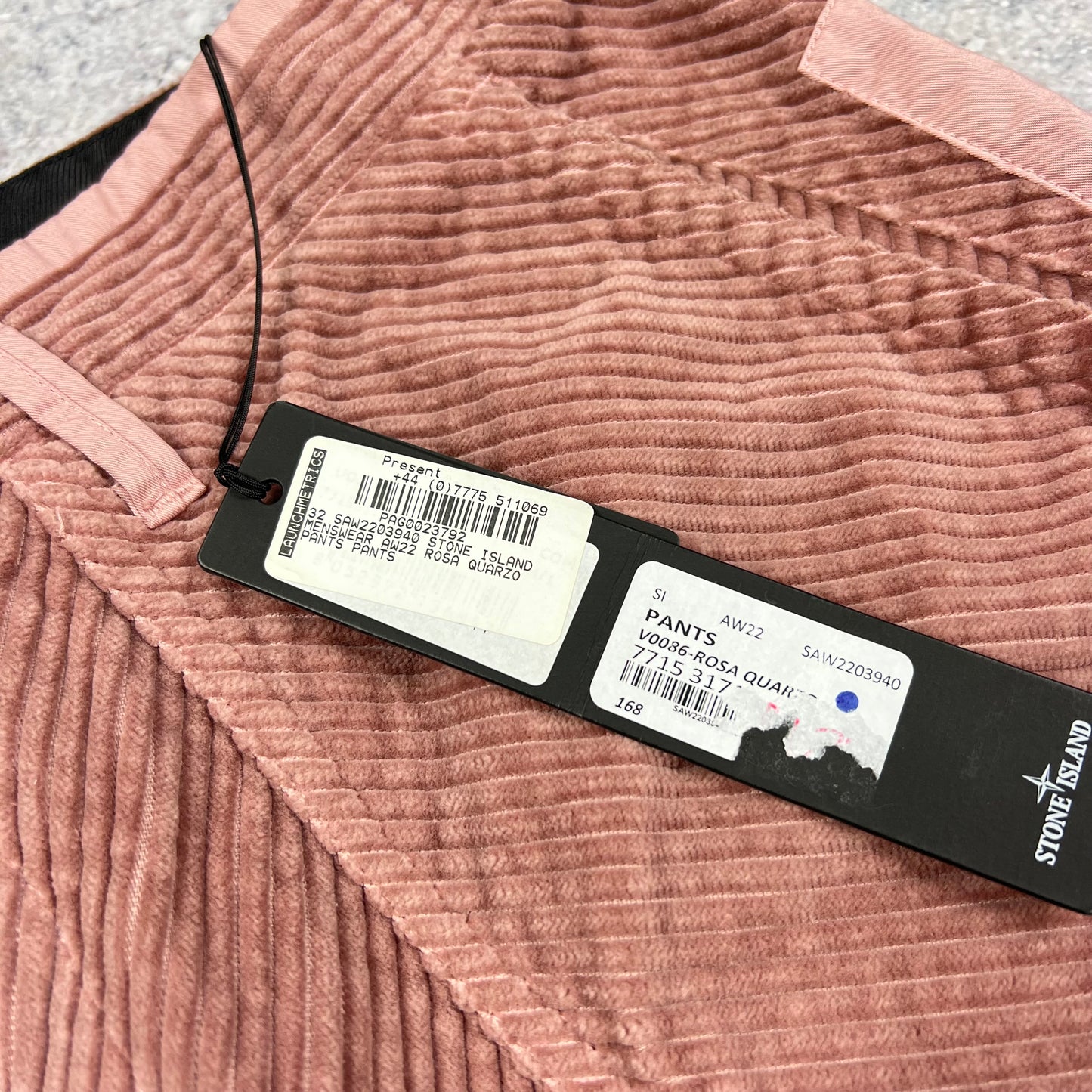 Stone Island Rose Corduroy Trousers W32-34” BNWT