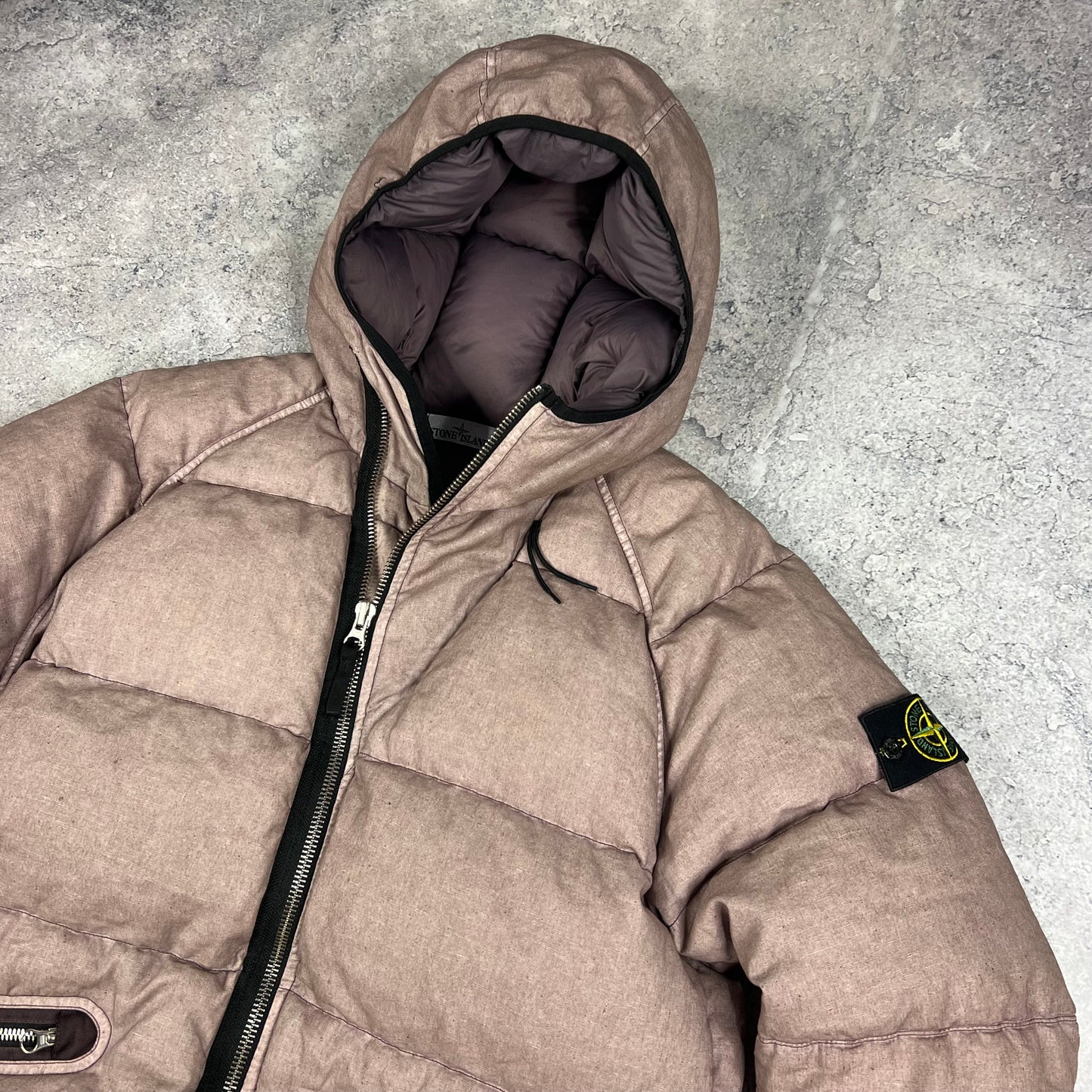 Stone Island Lino Resinato Down Jacket Large 24.5”