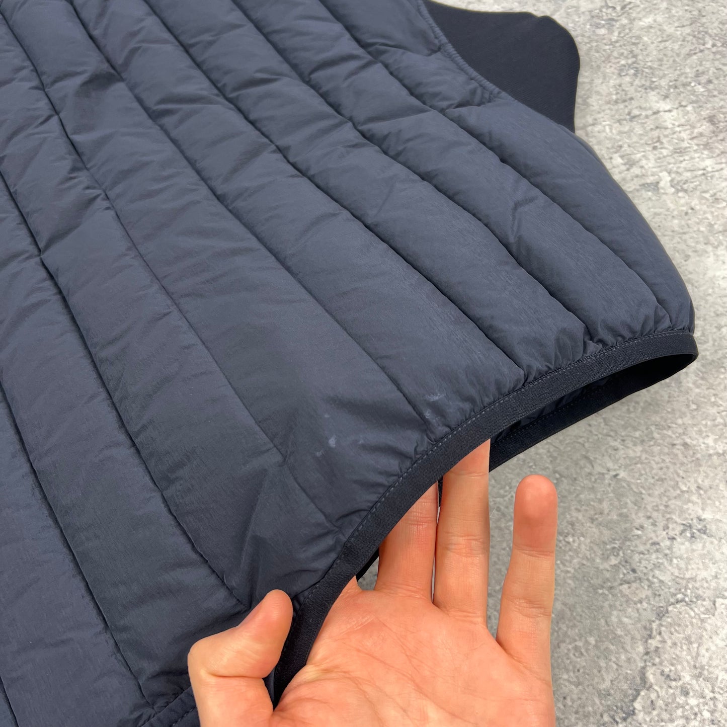Stone Island Navy Loom Woven Down Gilet Small 20”