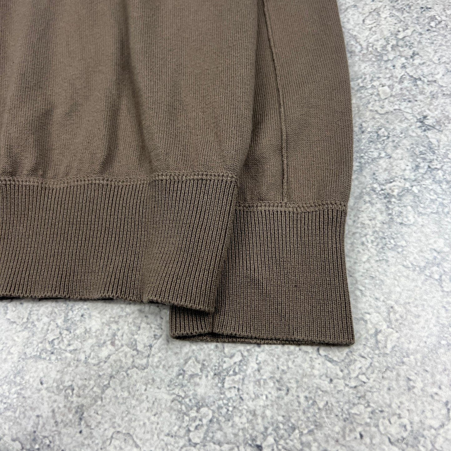 CP Company Khaki Quarter Zip Knit Jumper Size 50 M 21”