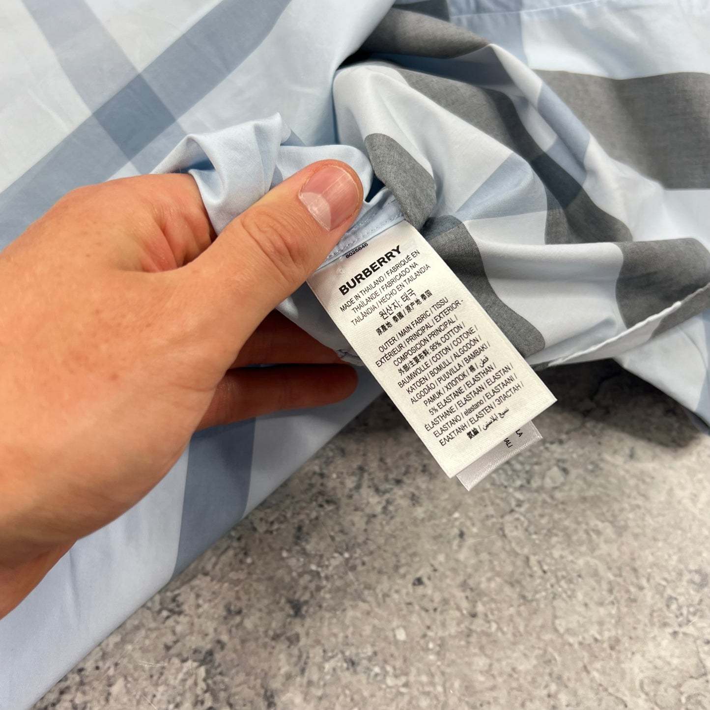 Burberry Light Blue Check Shirt Large 22.5”