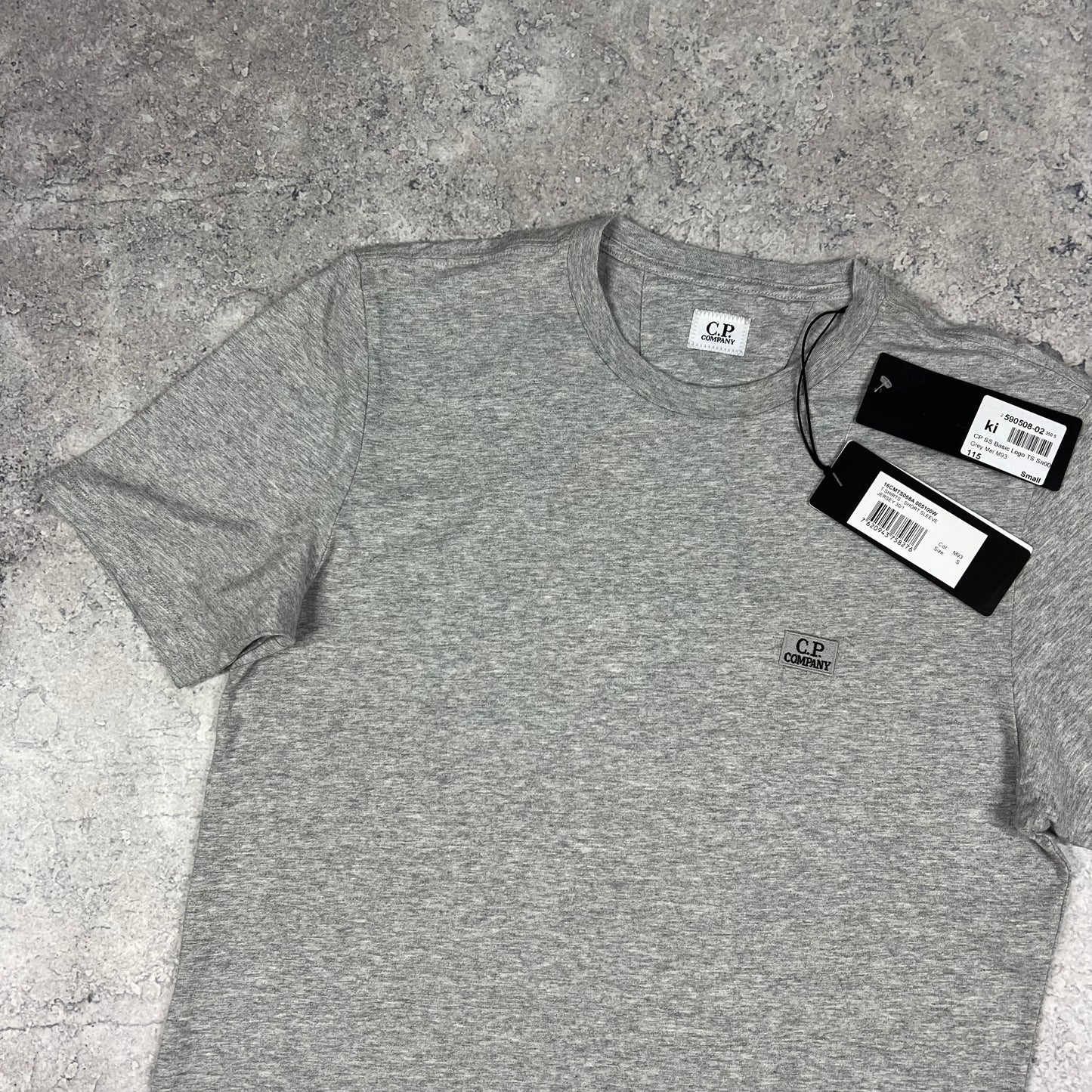 CP Company Grey Logo Patch T-Shirt Small 19.75” BNWT